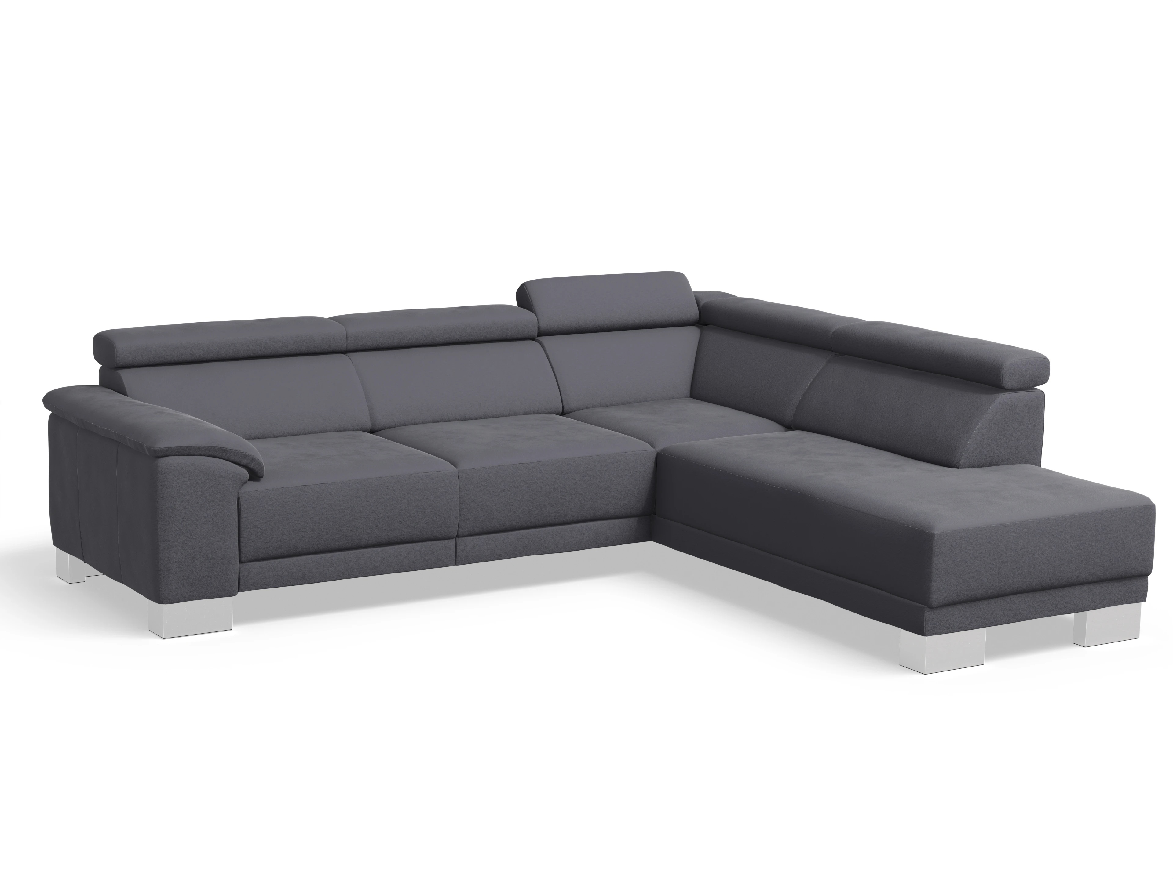 Ansicht des Produktes Antonio Ecksofa rechts Abschluss offen in Stoff Grau