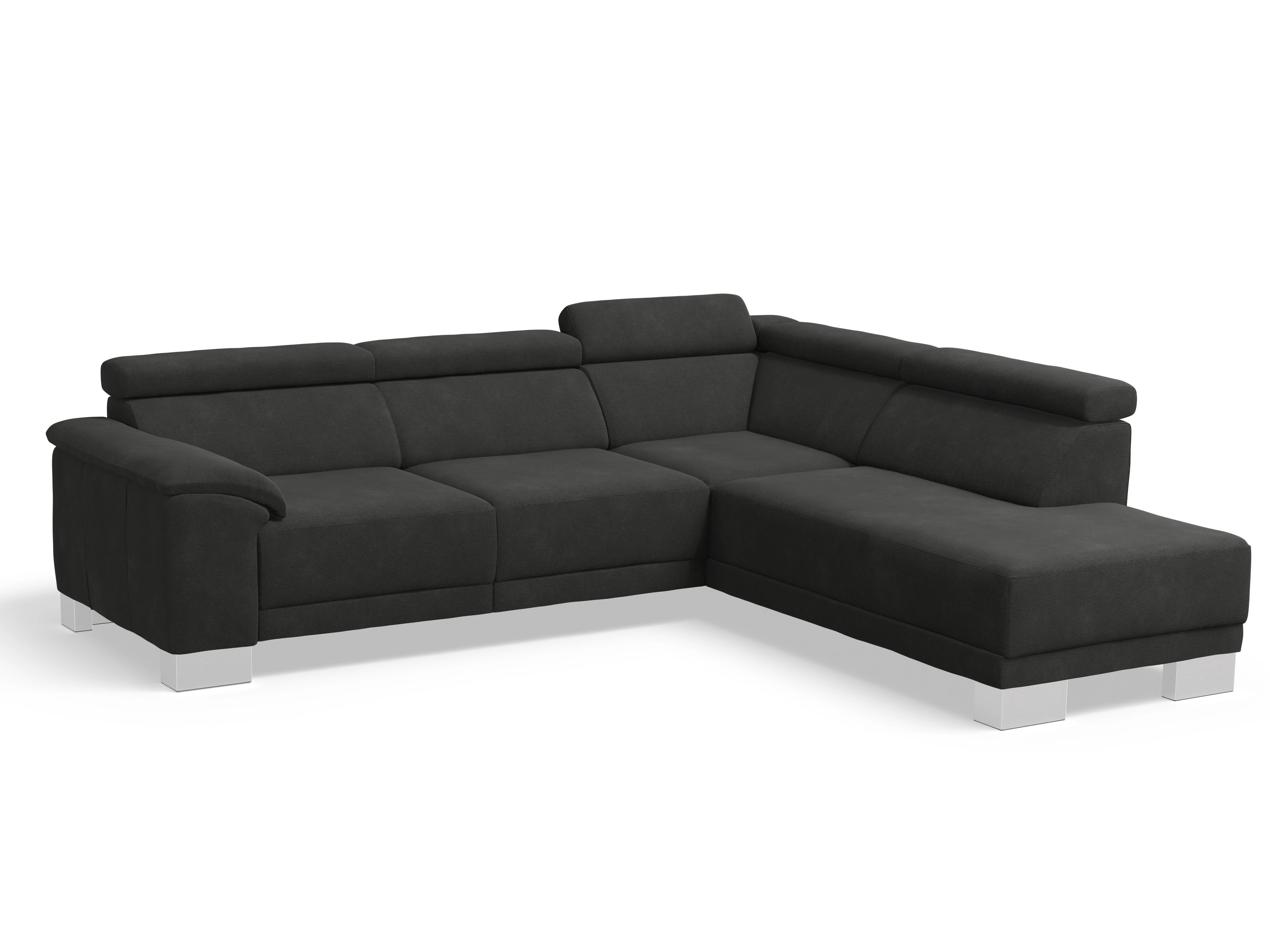 Ansicht des Produktes Antonio Ecksofa rechts Abschluss offen in Stoff Schwarz