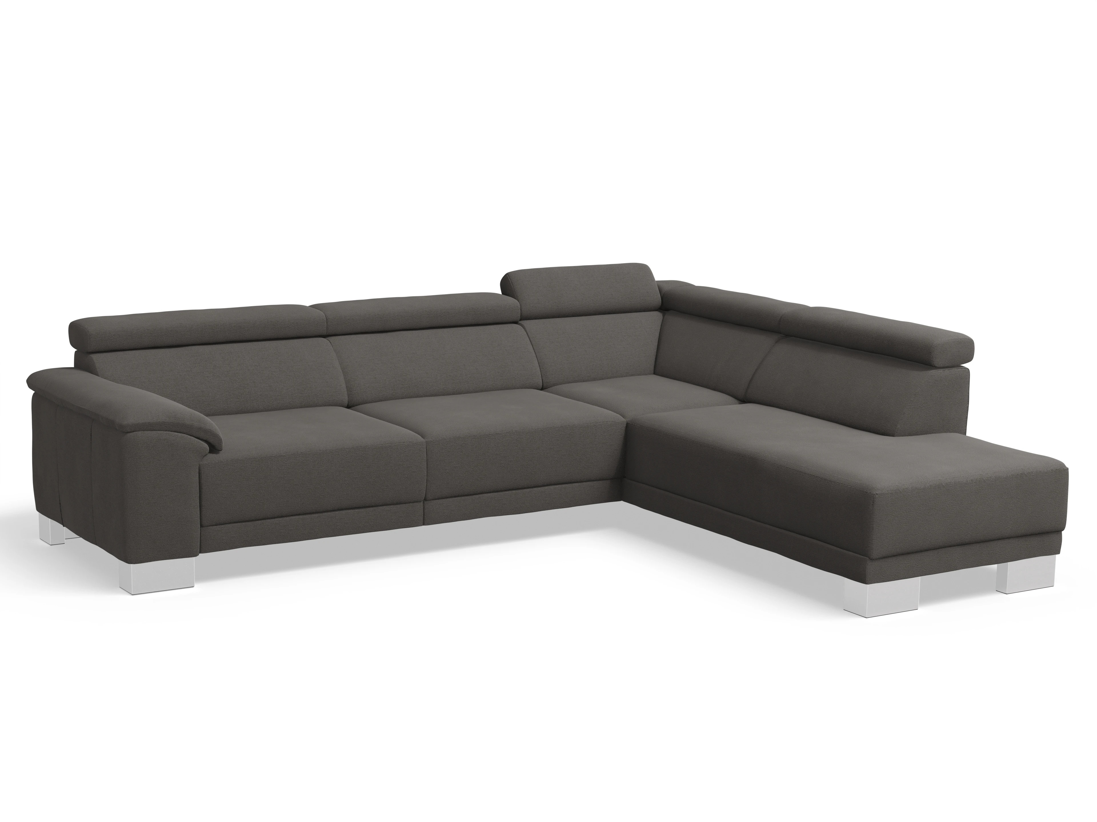 Ansicht des Produktes Antonio Ecksofa rechts Abschluss offen in Stoff Grau