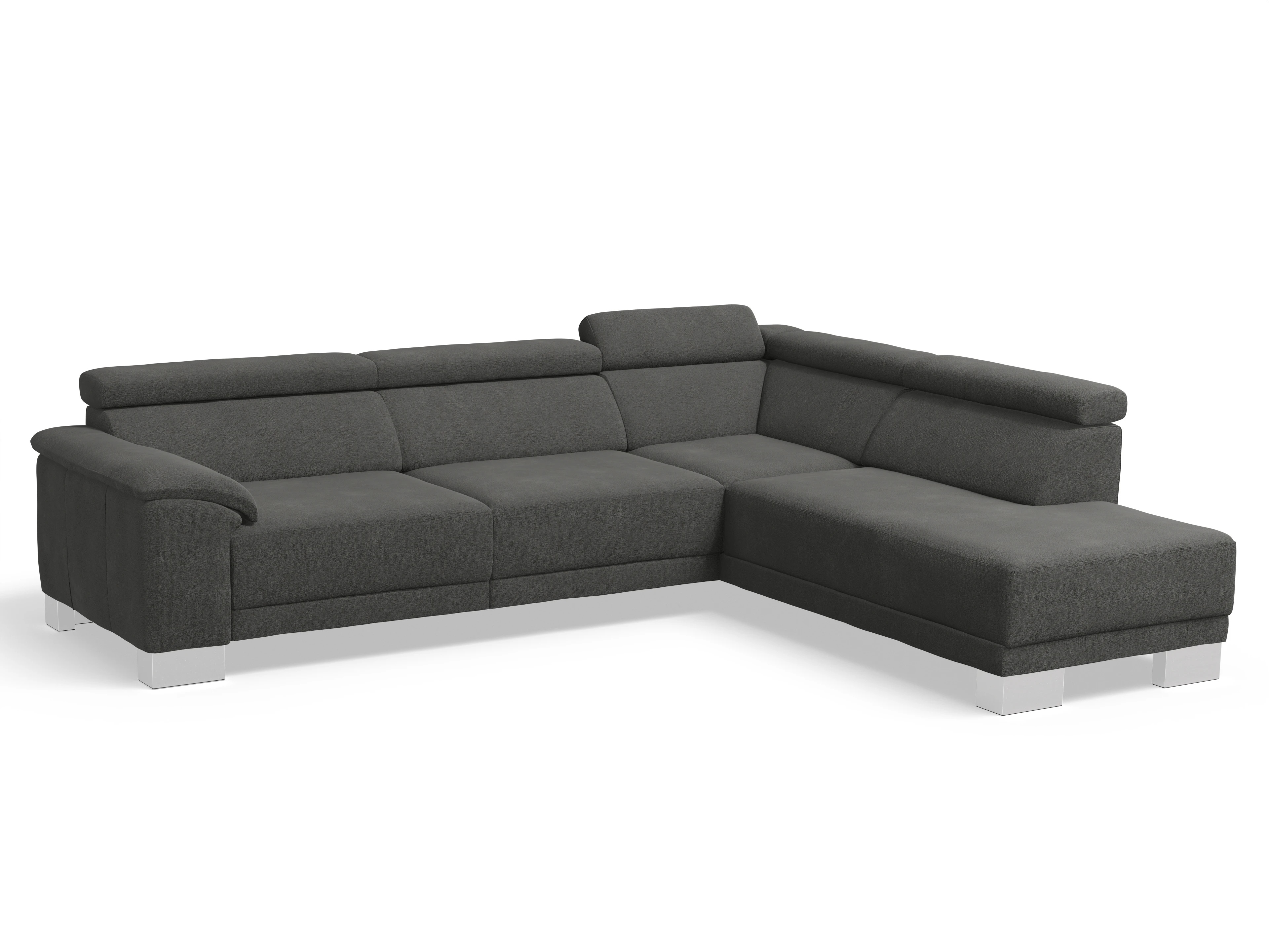 Ansicht des Produktes Antonio Ecksofa rechts Abschluss offen in Stoff Grau