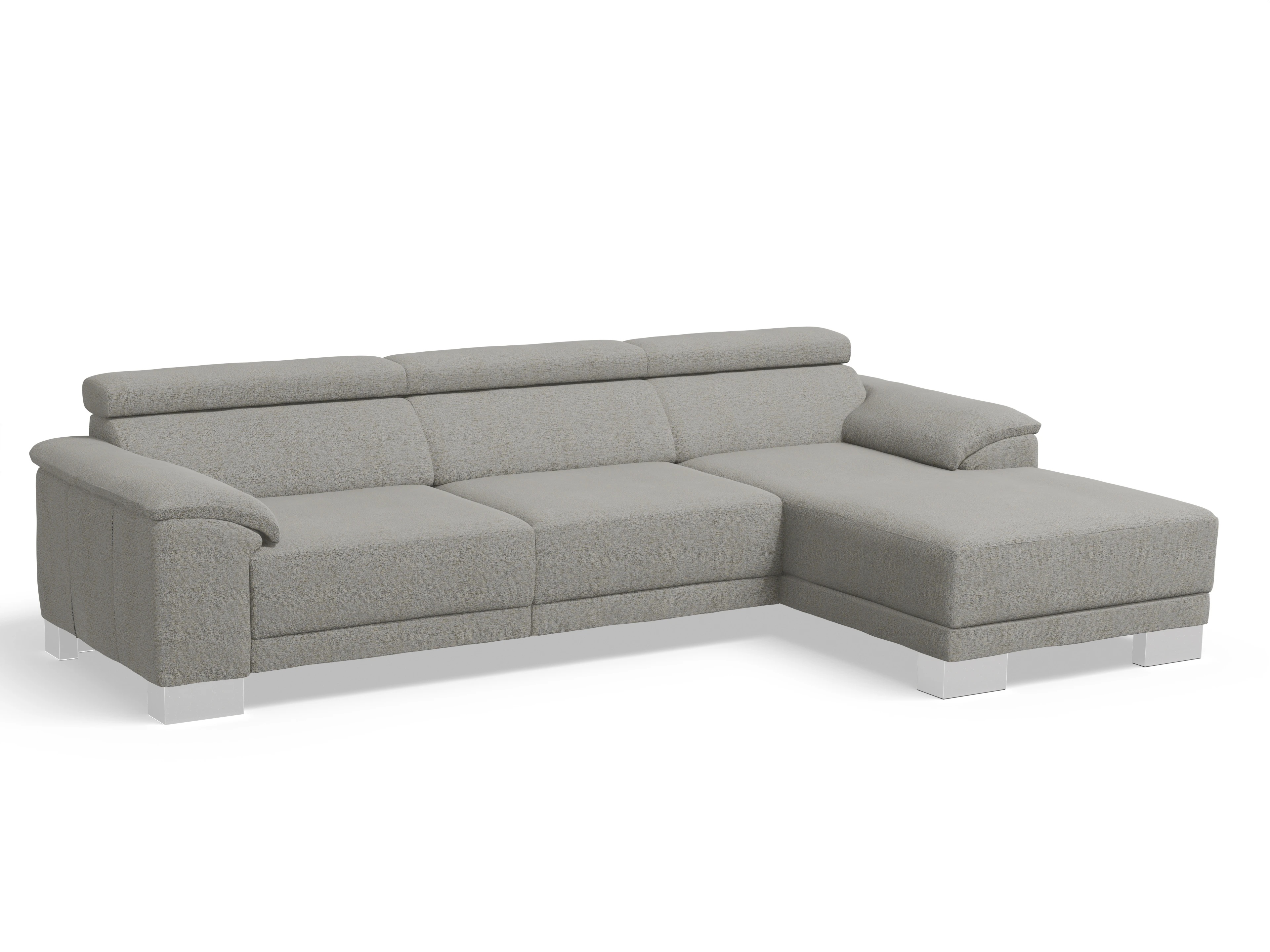 Ansicht des Produktes Antonio Ecksofa rechts Abschluss offen in Stoff Grau