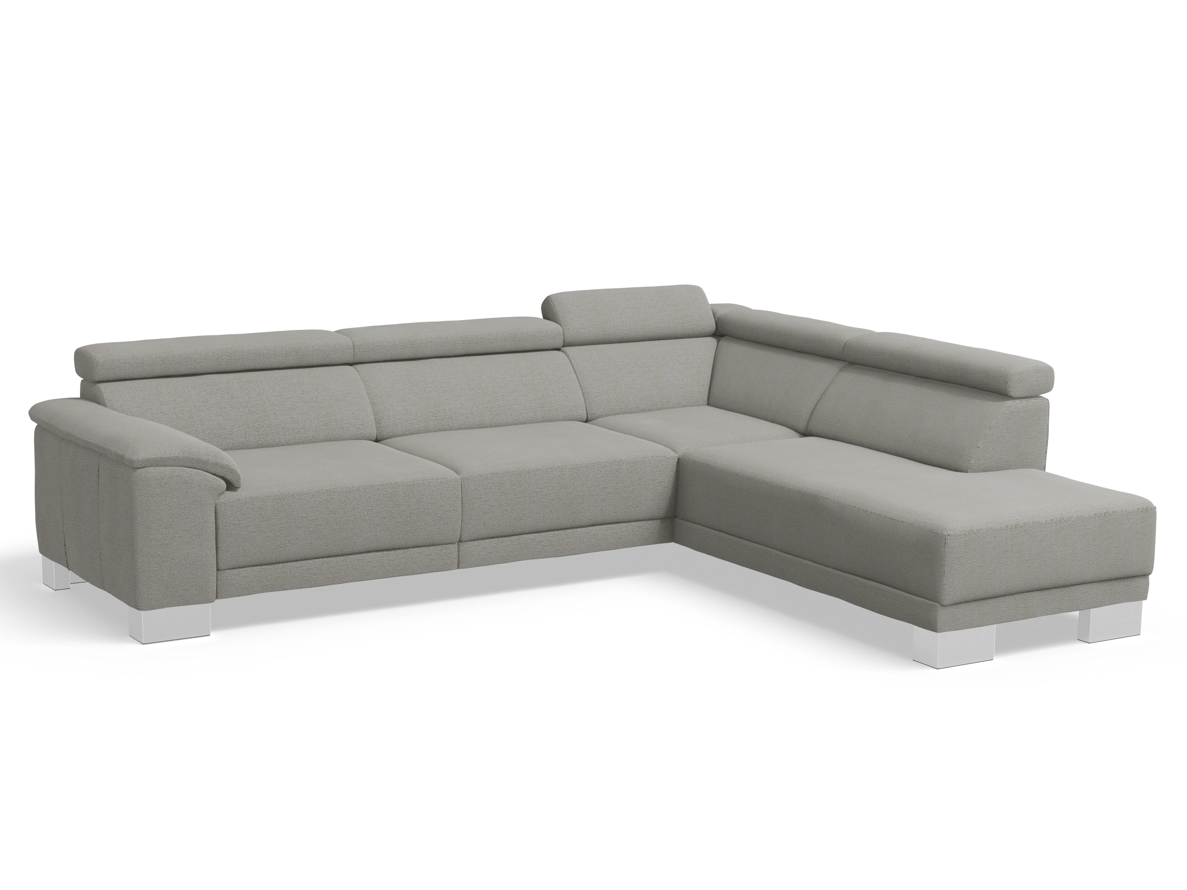 Ansicht des Produktes Antonio Ecksofa rechts Abschluss offen in Stoff Grau