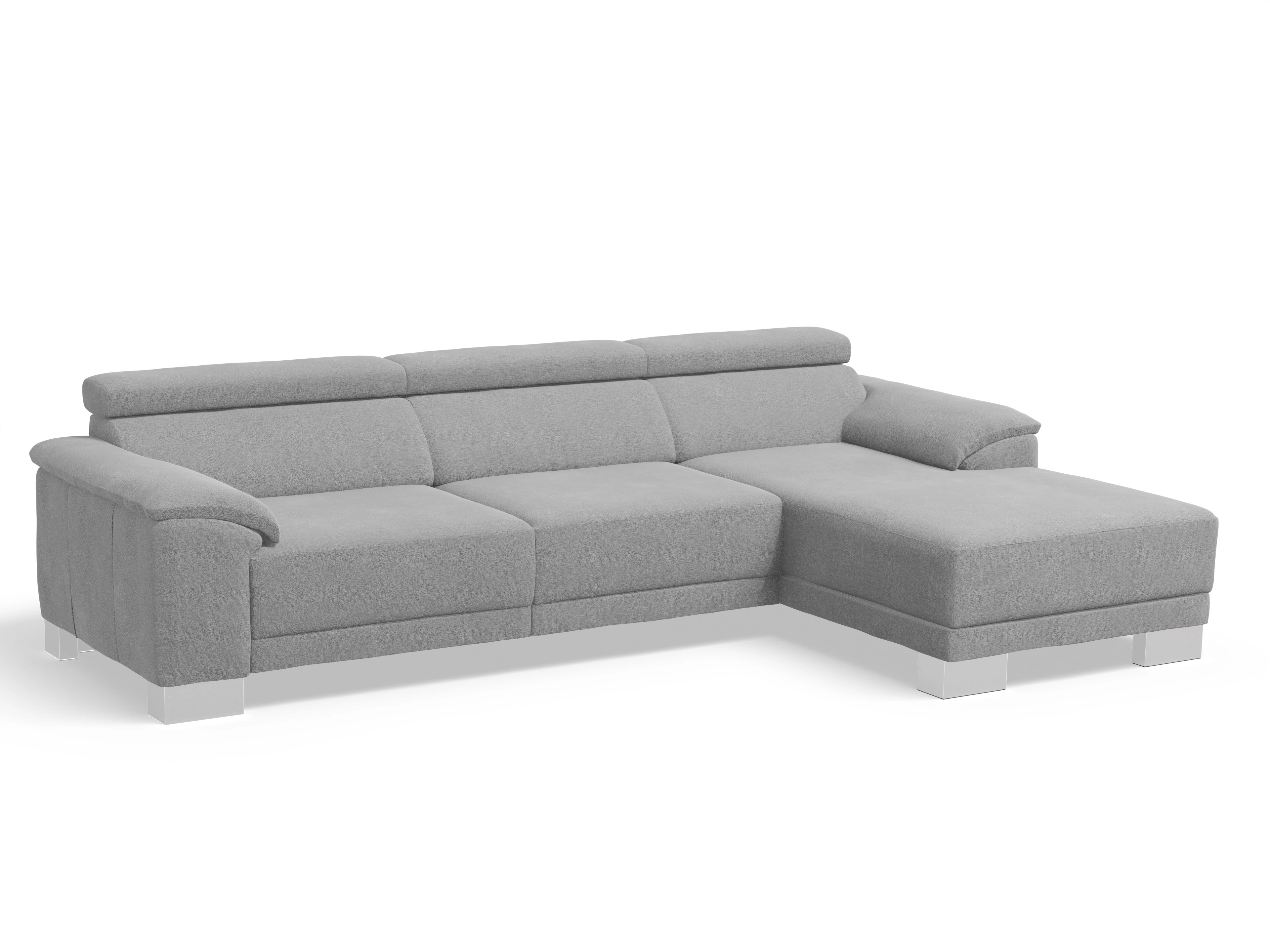 Antonio Ecksofa LO Large R Ansicht des Produktes Antonio Ecksofa rechts Abschluss offen in Stoff Grau