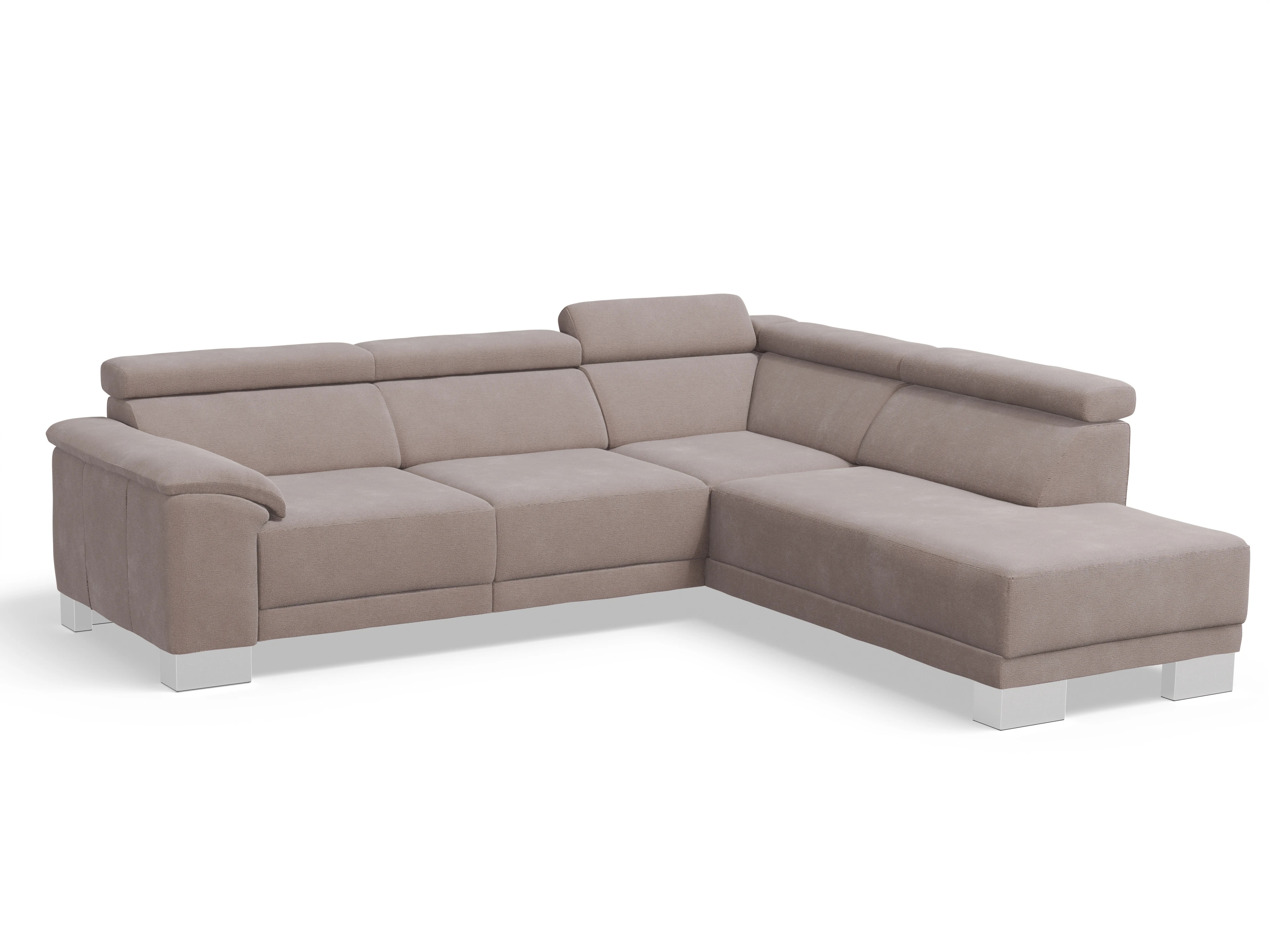 Ansicht des Produktes Antonio Ecksofa rechts Abschluss offen in Stoff Braun