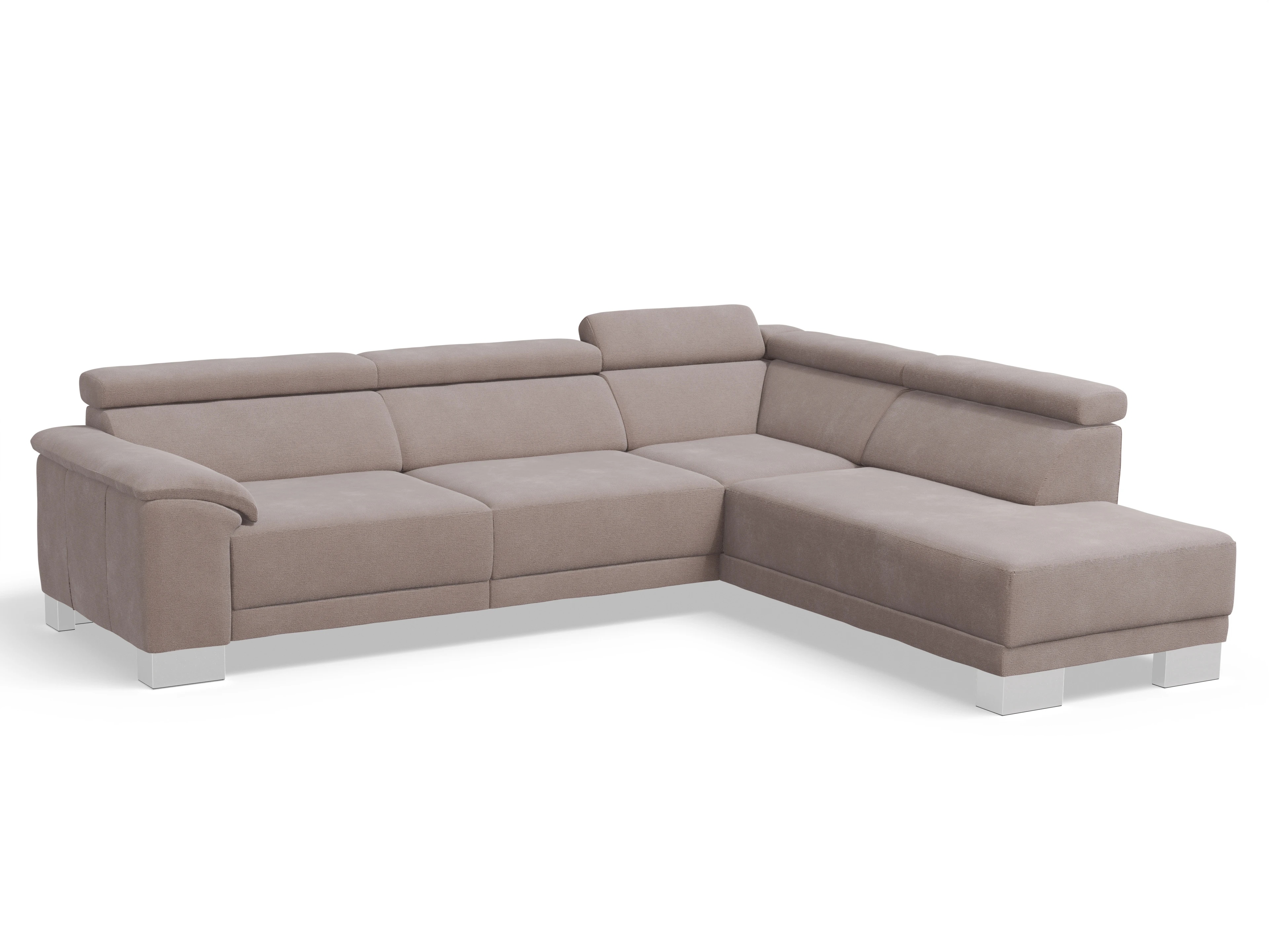 Ansicht des Produktes Antonio Ecksofa rechts Abschluss offen in Stoff Braun