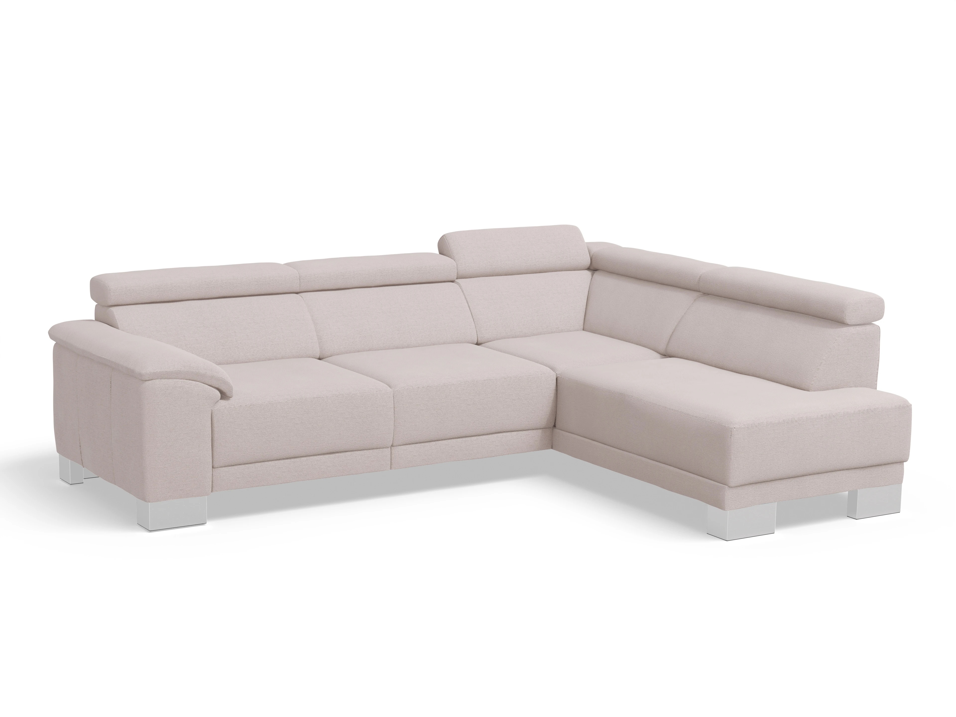 Ansicht des Produktes Antonio Ecksofa rechts Abschluss offen in Stoff Weiss