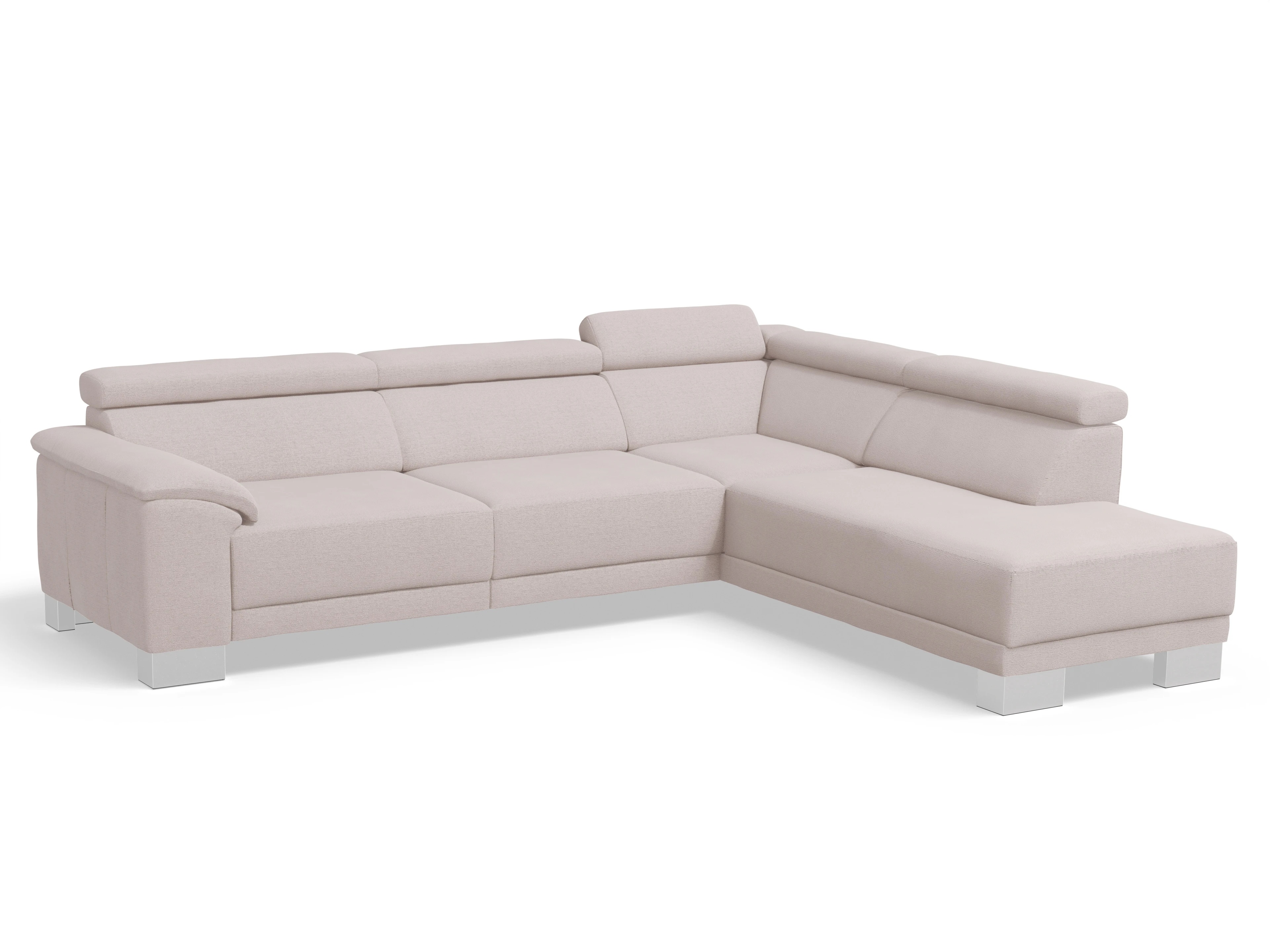 Antonio Ecksofa UM Large Plus R Ansicht des Produktes Antonio Ecksofa rechts Abschluss offen in Stoff Weiss