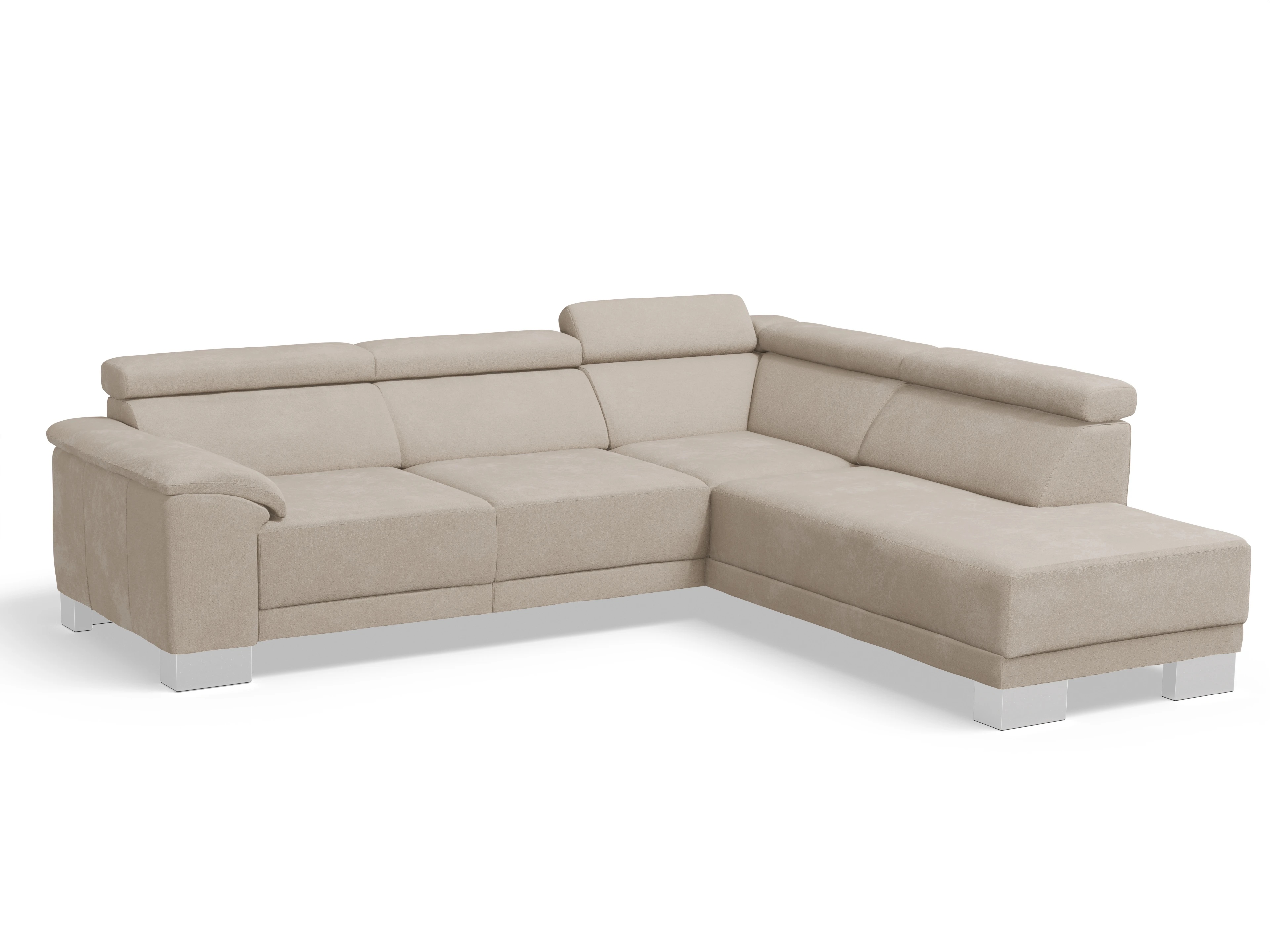 Ansicht des Produktes Antonio Ecksofa rechts Abschluss offen in Stoff Beige