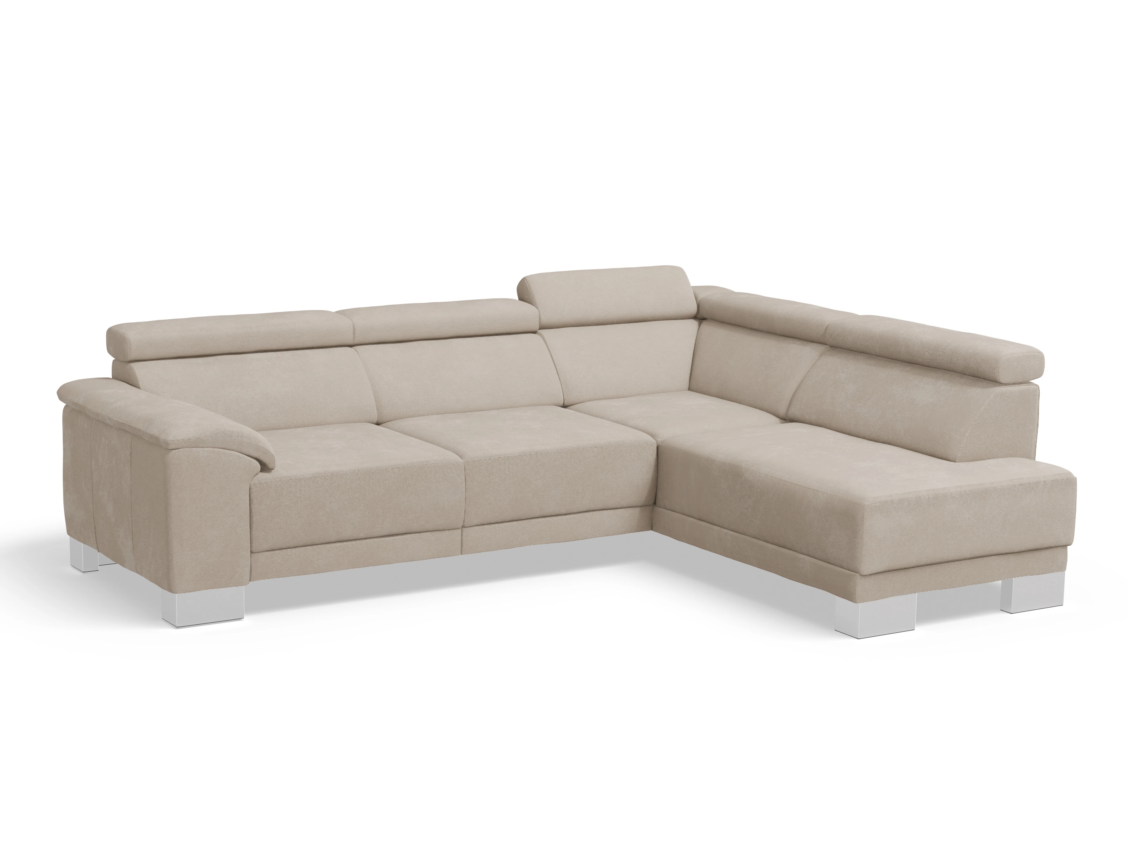 Ansicht des Produktes Antonio Ecksofa rechts Abschluss offen in Stoff Beige