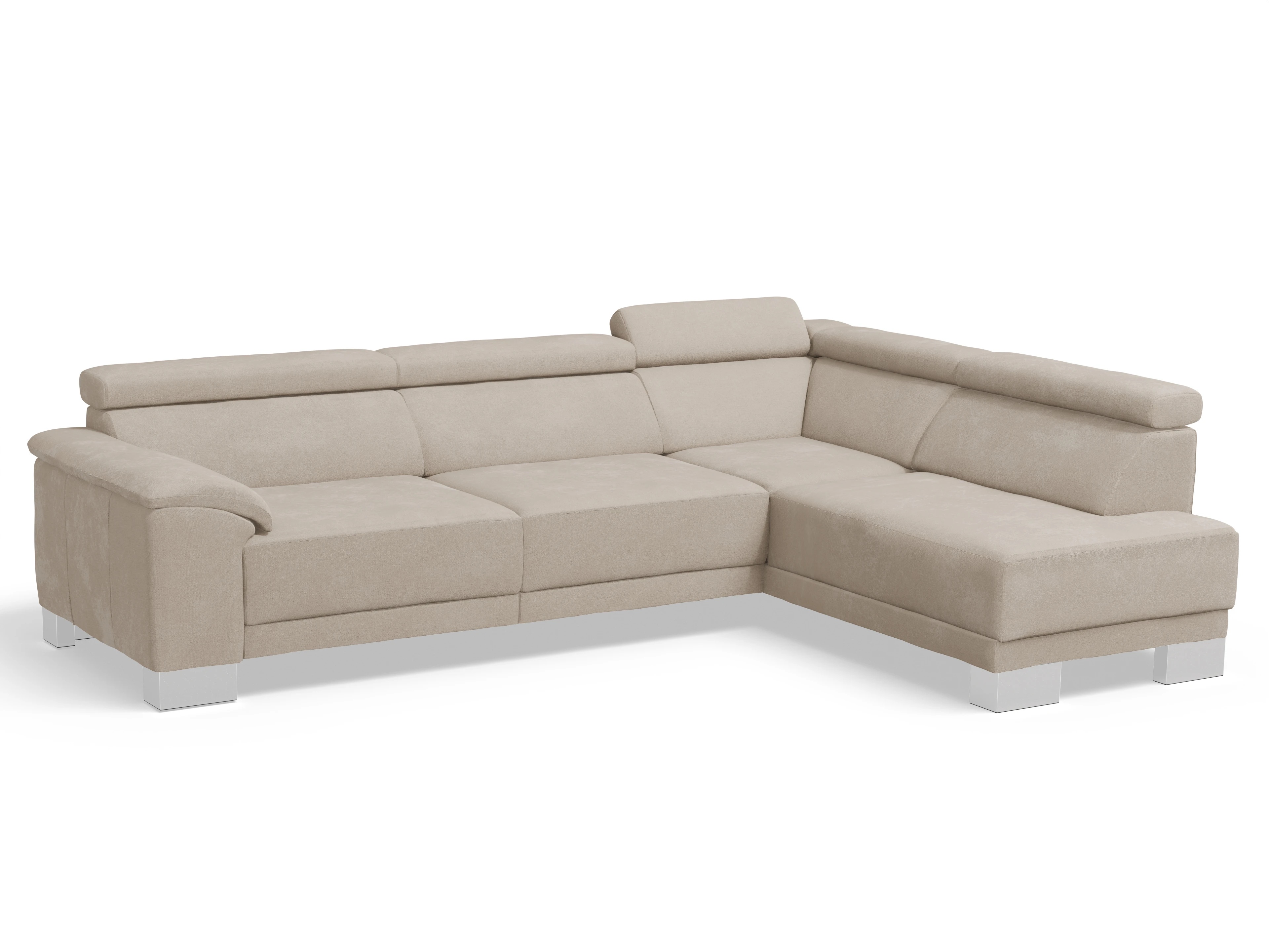 Antonio Ecksofa UM Large R Ansicht des Produktes Antonio Ecksofa rechts Abschluss offen in Stoff Beige