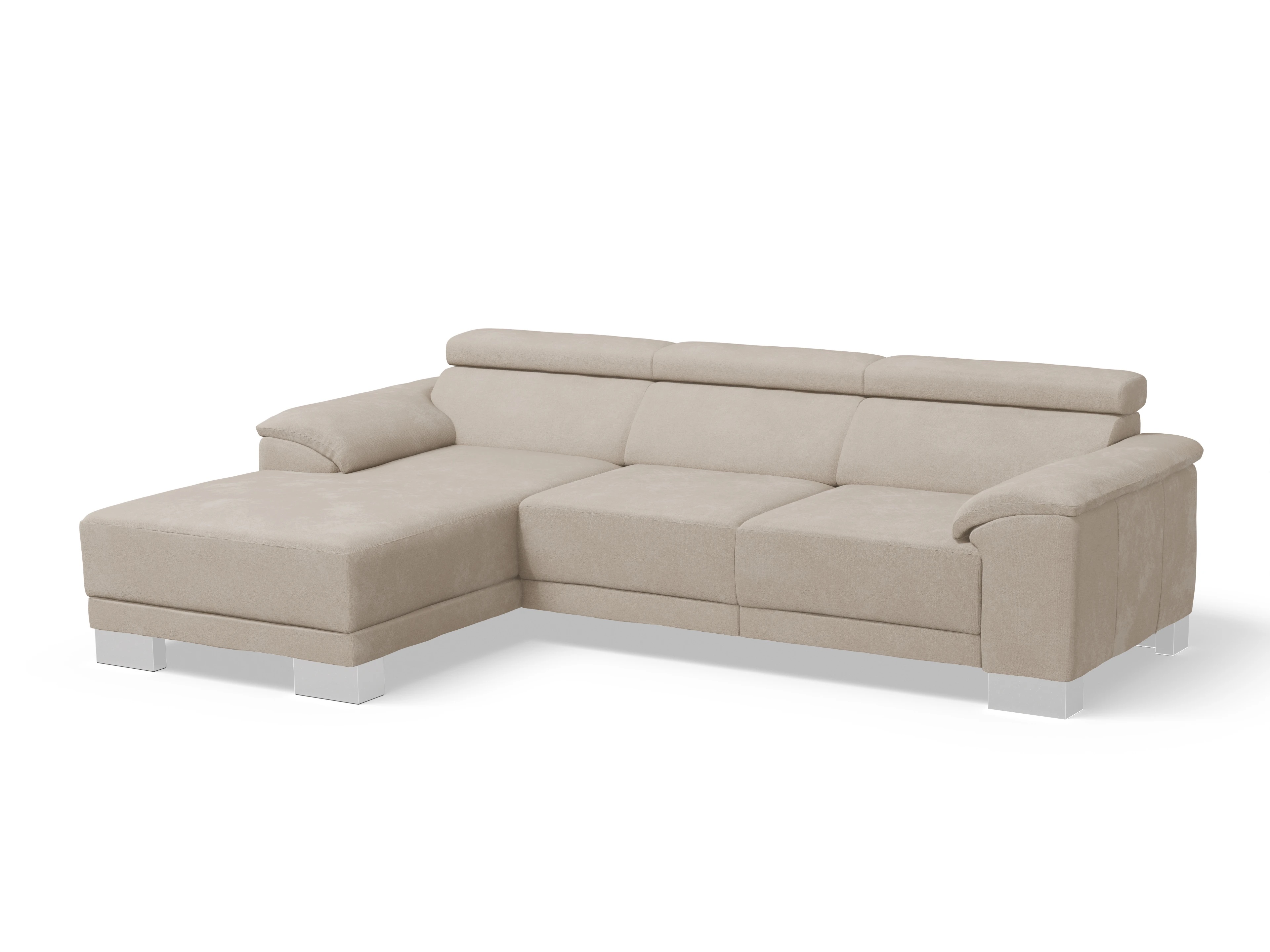 Ansicht des Produktes Antonio Ecksofa links Abschluss offen in Stoff Beige