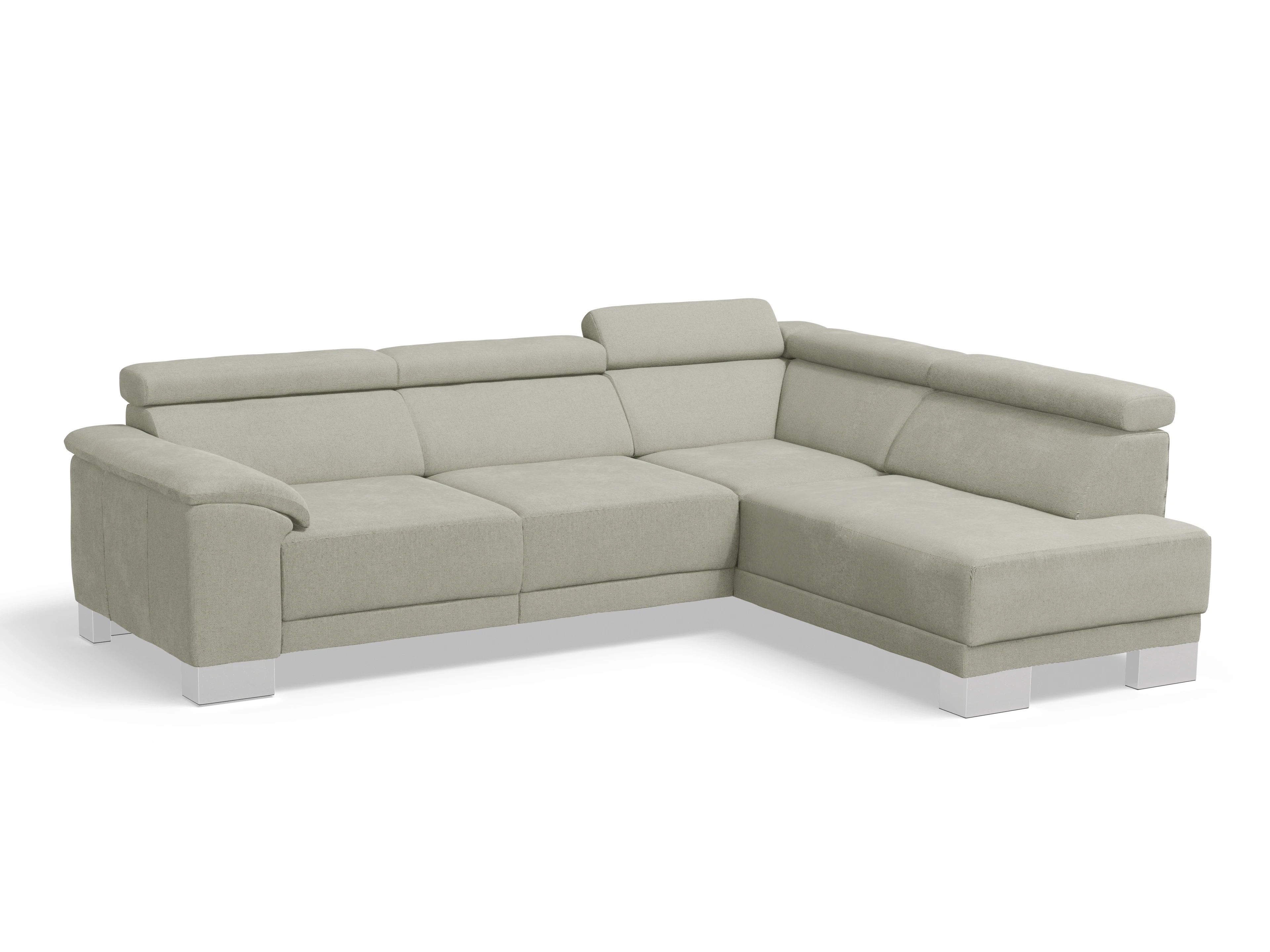 Ansicht des Produktes Antonio Ecksofa rechts Abschluss offen in Stoff Grau