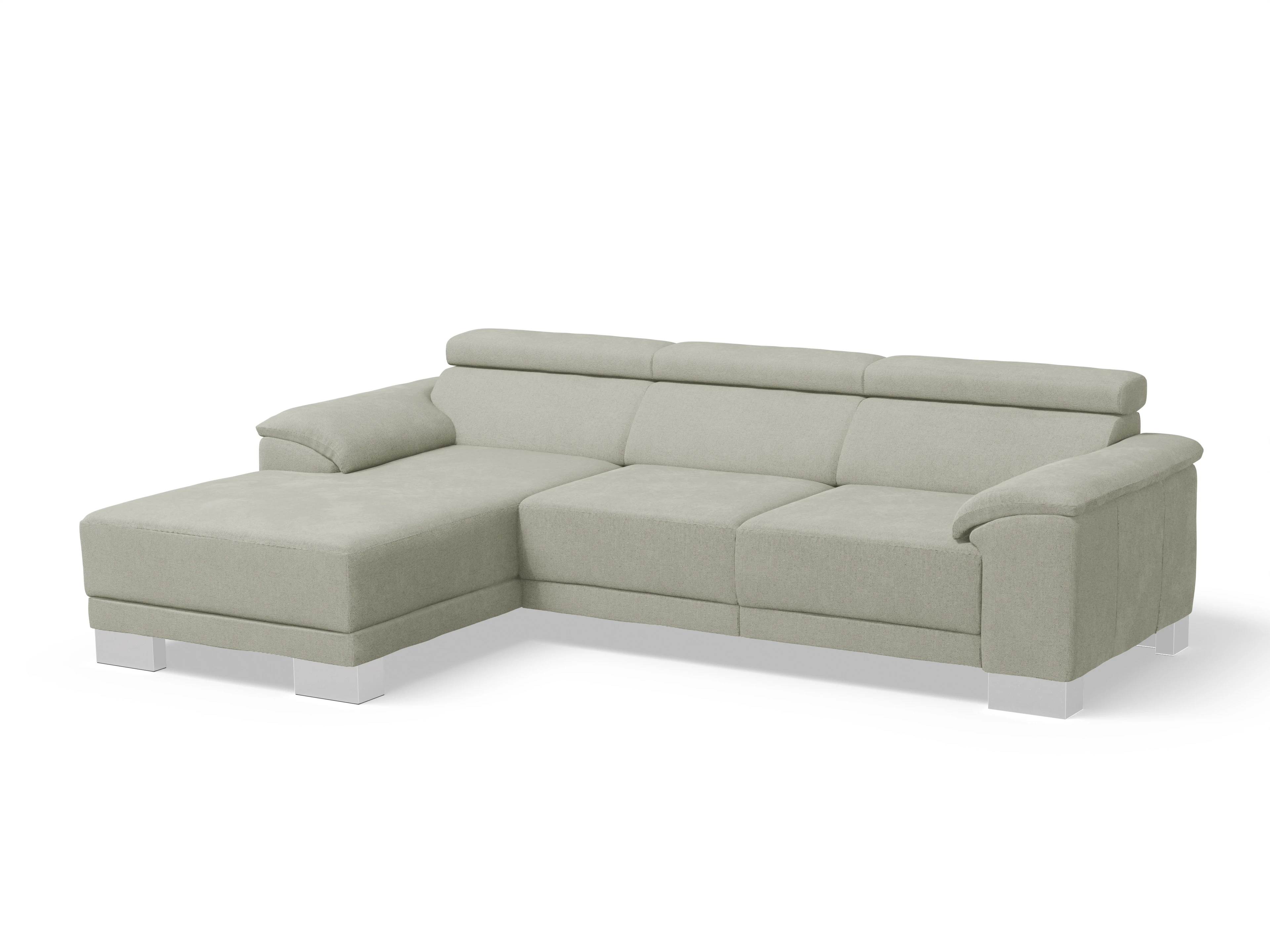 Ansicht des Produktes Antonio Ecksofa links Abschluss offen in Stoff Grau