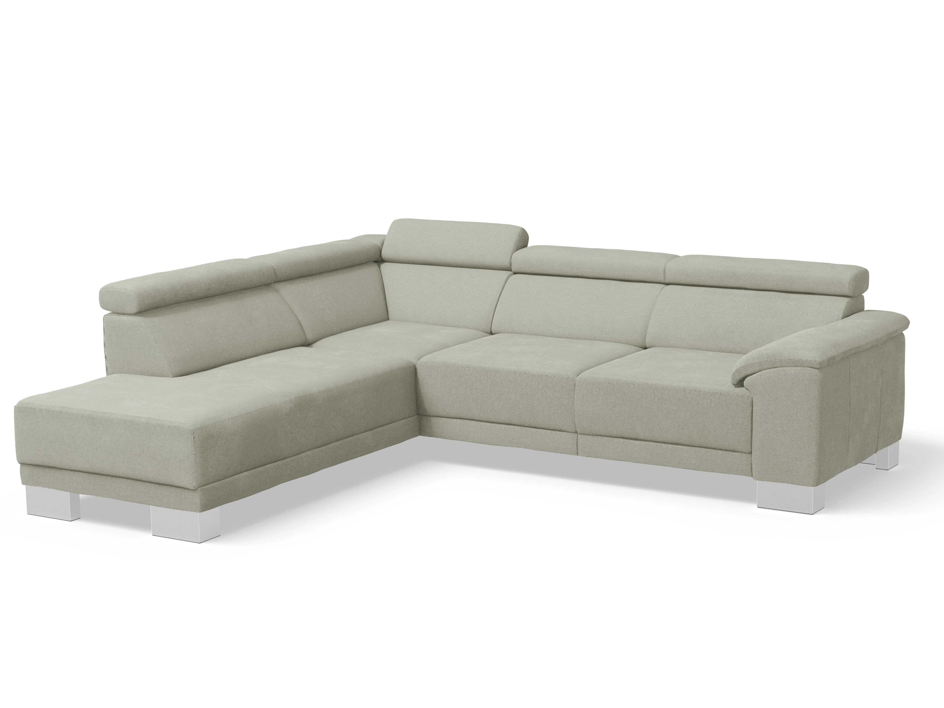 Ansicht des Produktes Antonio Ecksofa links Abschluss offen in Stoff Grau