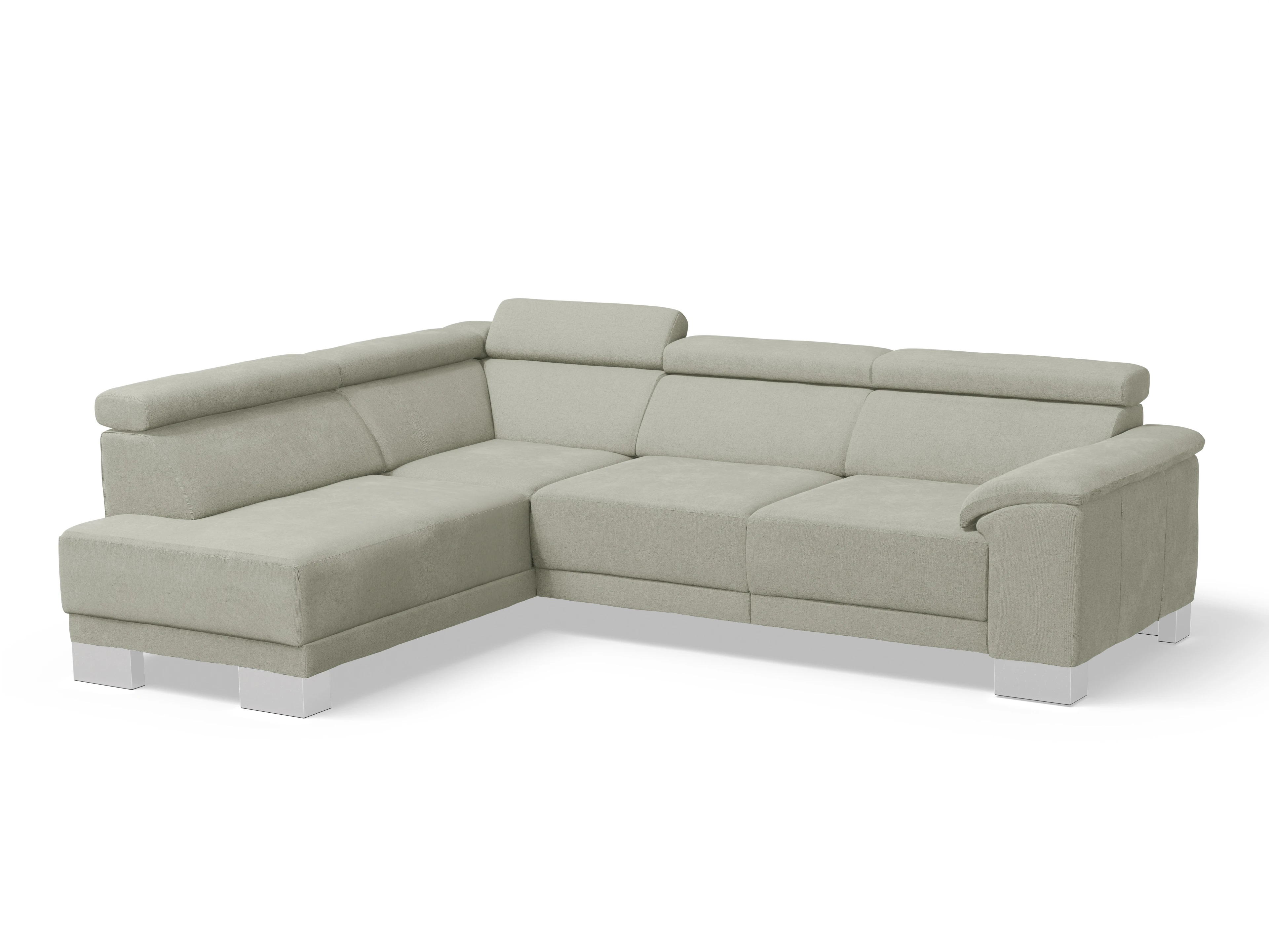 Ansicht des Produktes Antonio Ecksofa links Abschluss offen in Stoff Grau