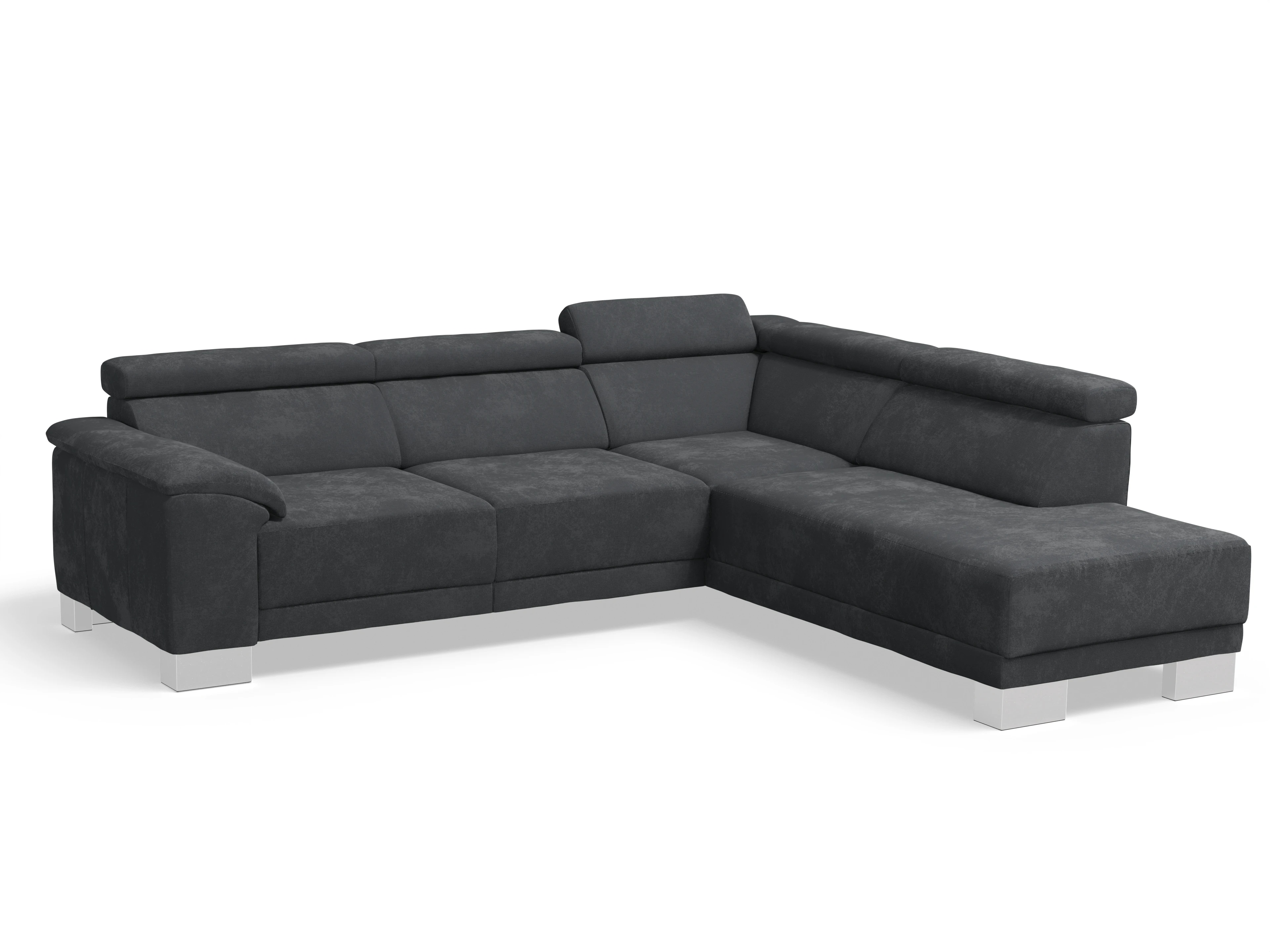 Antonio Ecksofa UM Medium Plus R Ansicht des Produktes Antonio Ecksofa rechts Abschluss offen in Stoff Braun
