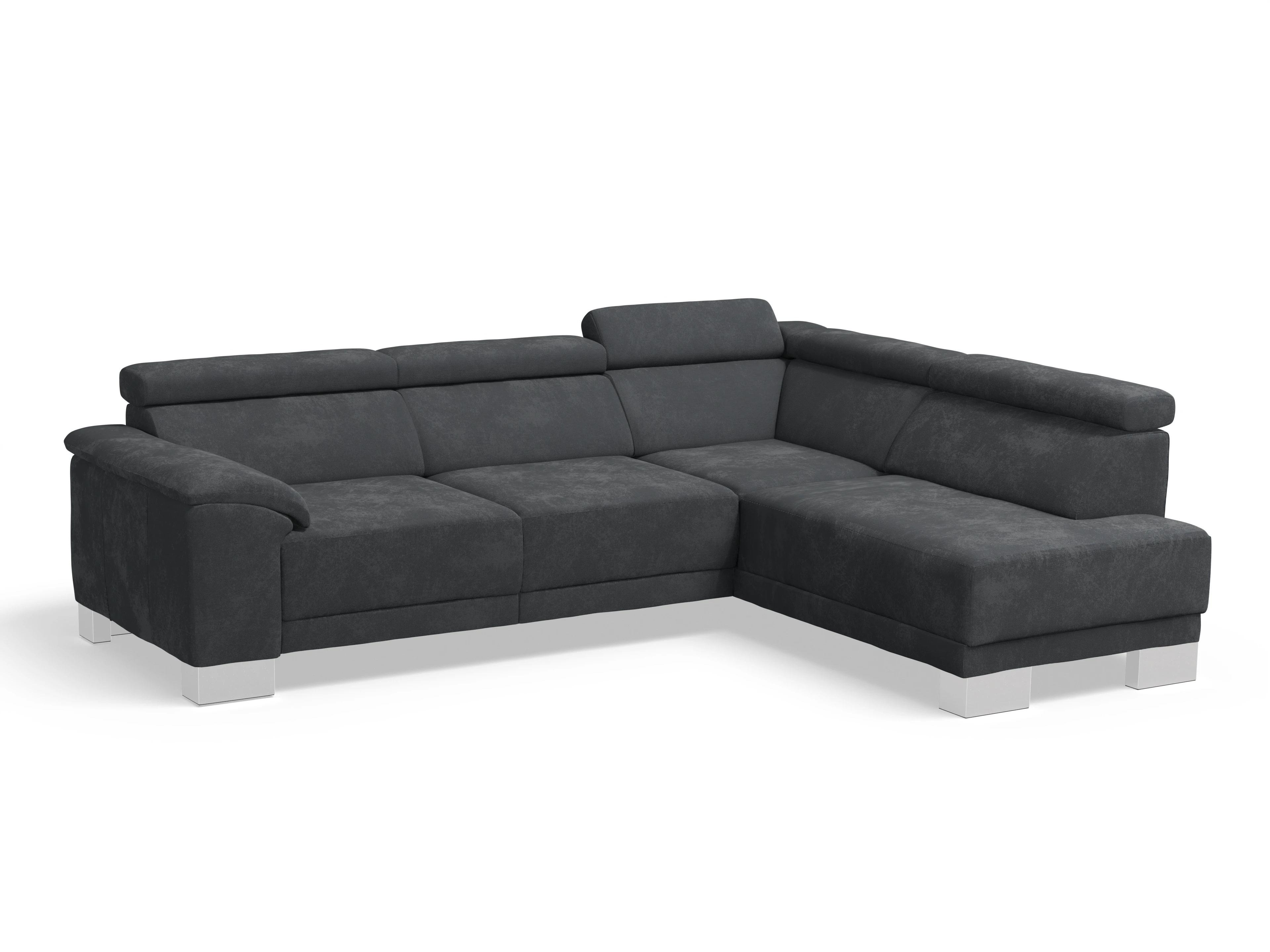 Ansicht des Produktes Antonio Ecksofa rechts Abschluss offen in Stoff Braun