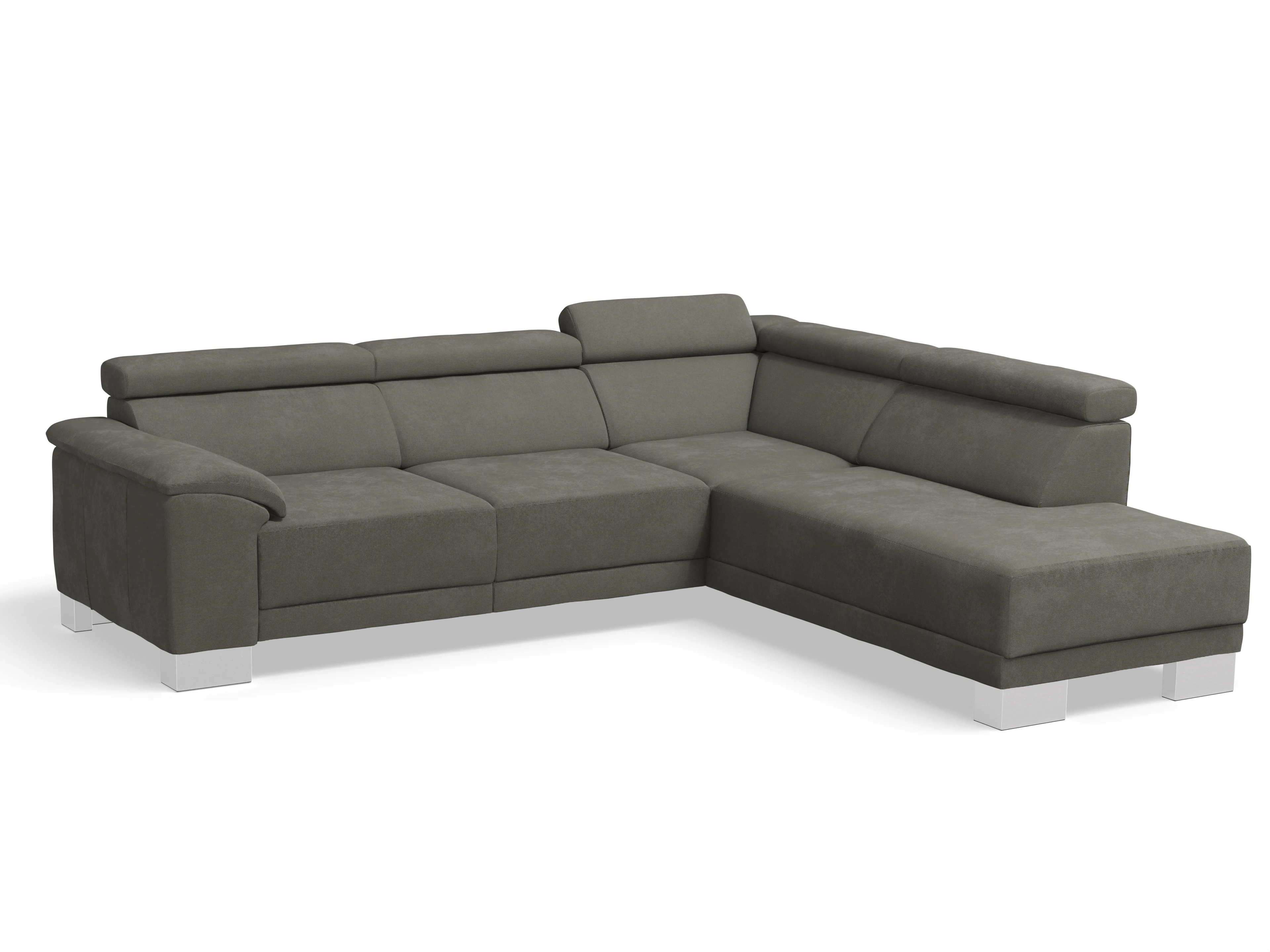 Ansicht des Produktes Antonio Ecksofa rechts Abschluss offen in Stoff Grau