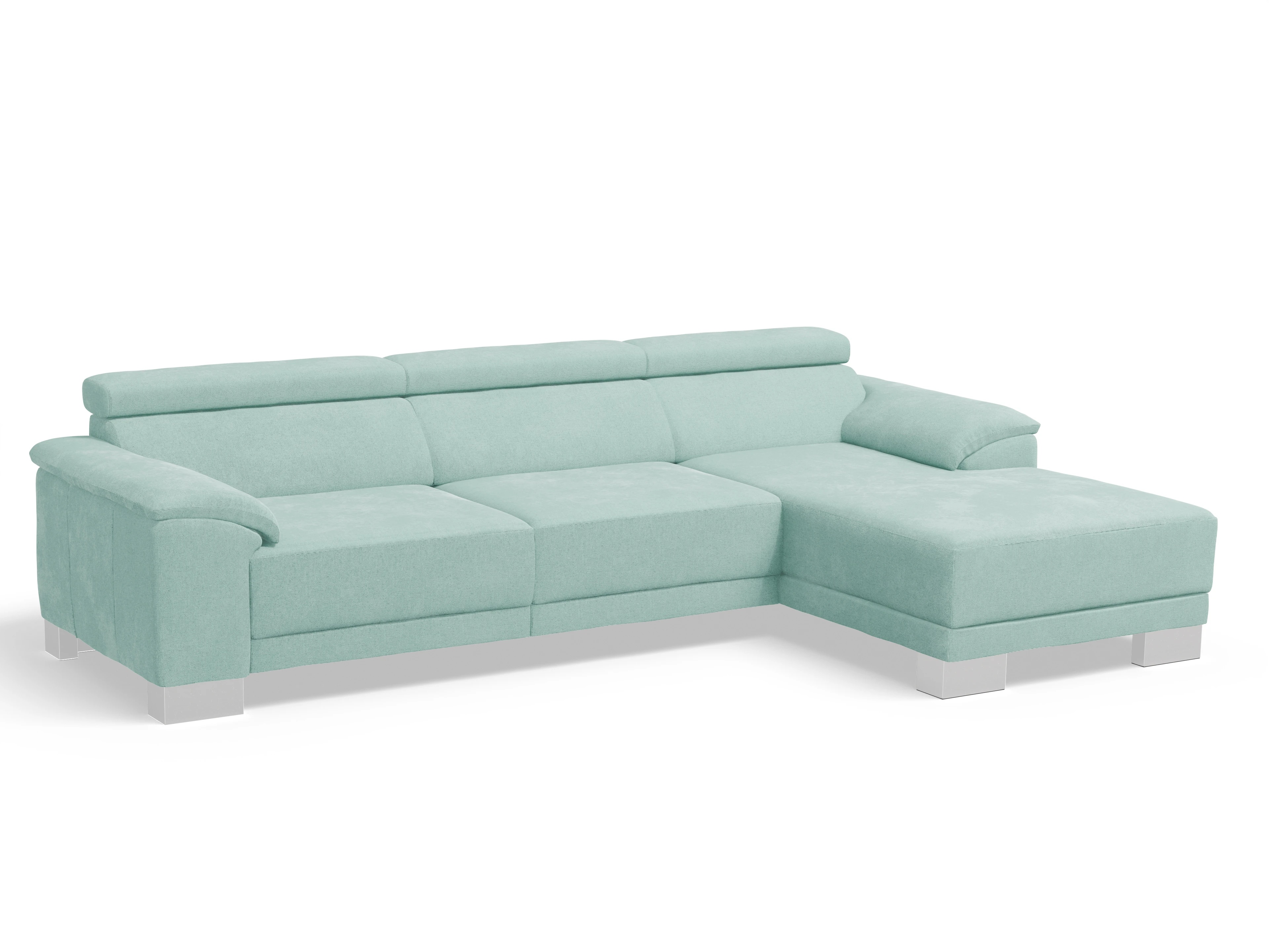 Antonio Ecksofa LO Large R Ansicht des Produktes Antonio Ecksofa rechts Abschluss offen in Stoff Blau