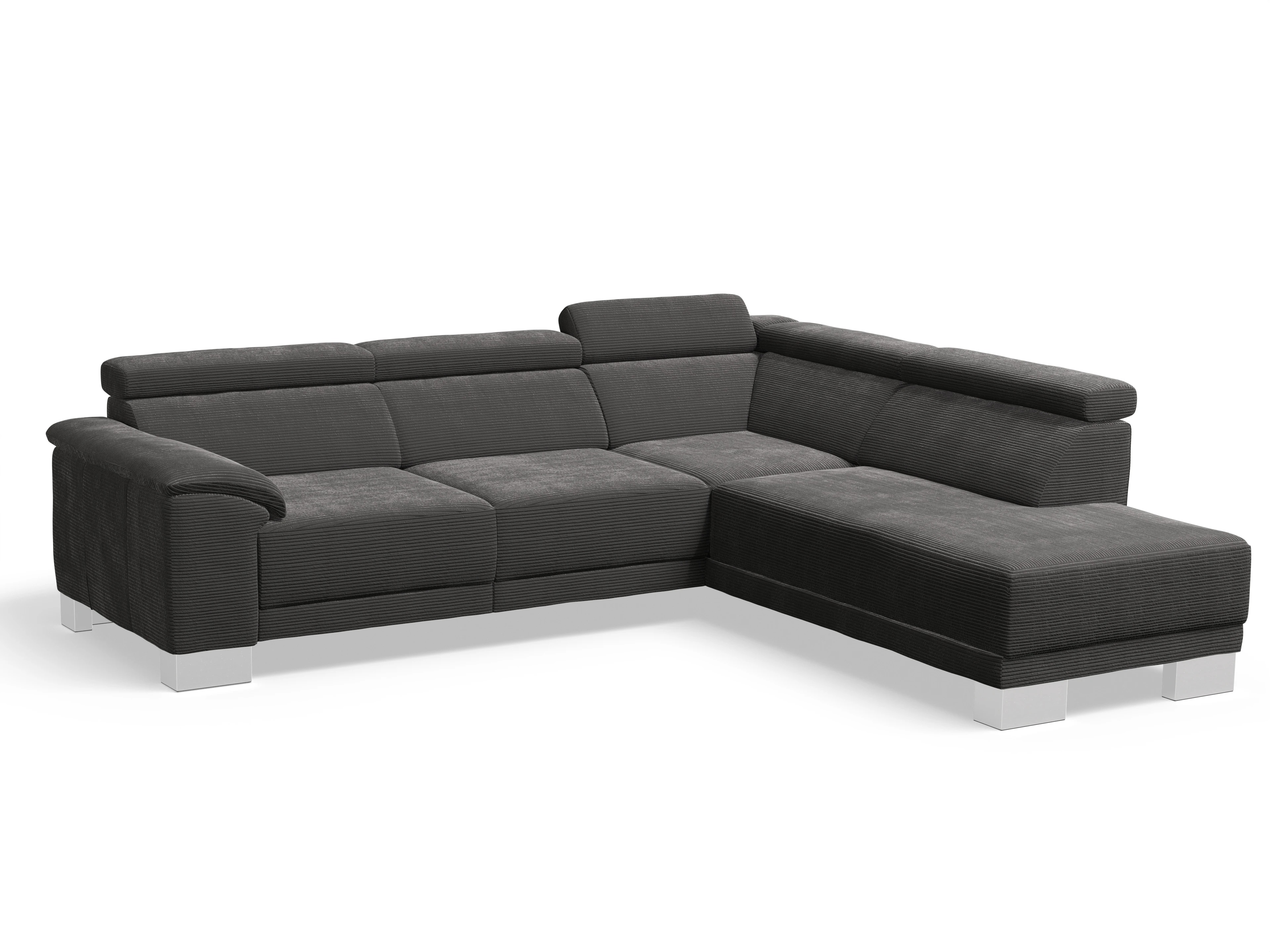 Ansicht des Produktes Antonio Ecksofa rechts Abschluss offen in Stoff Grau