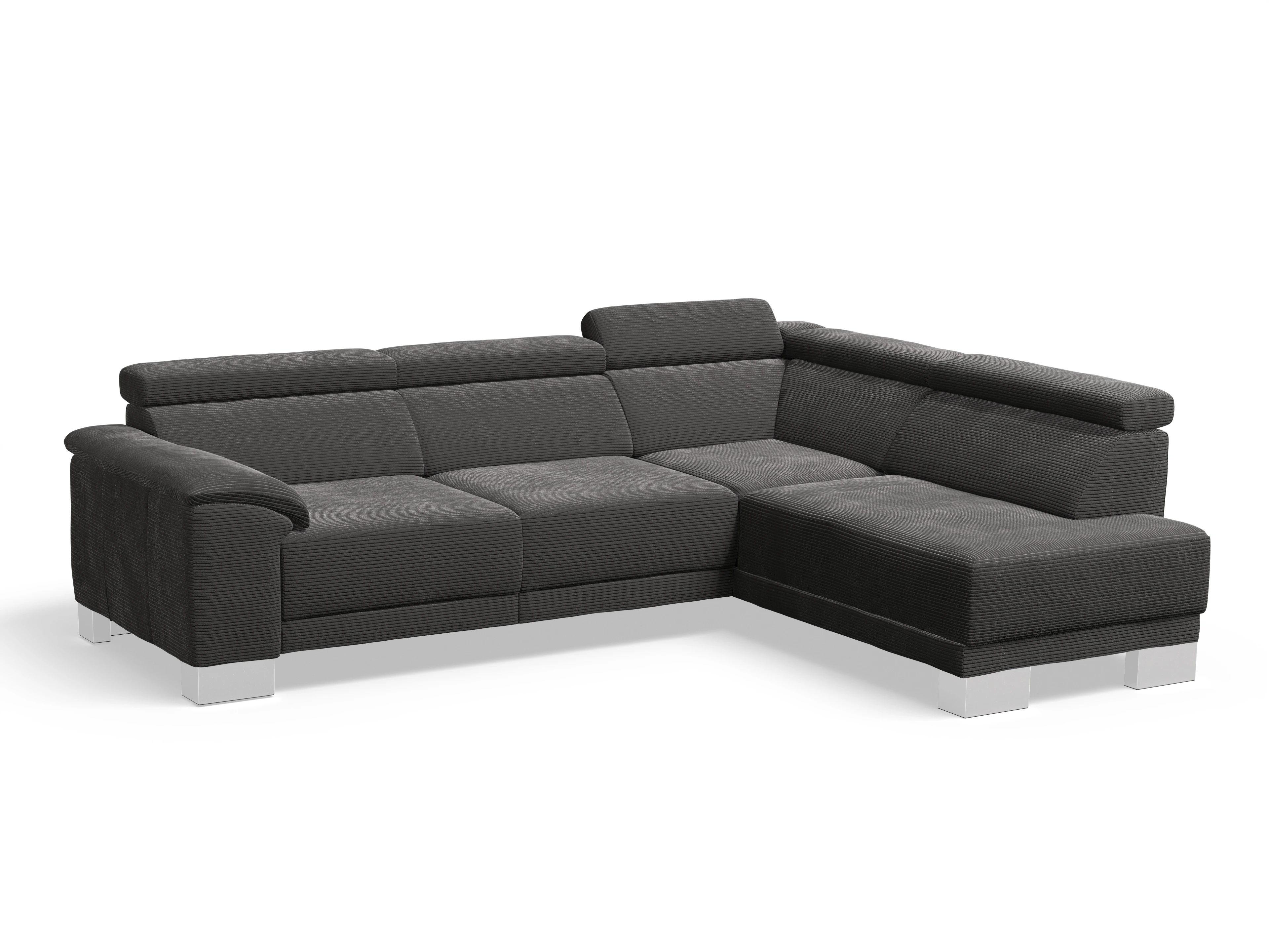 Ansicht des Produktes Antonio Ecksofa rechts Abschluss offen in Stoff Grau