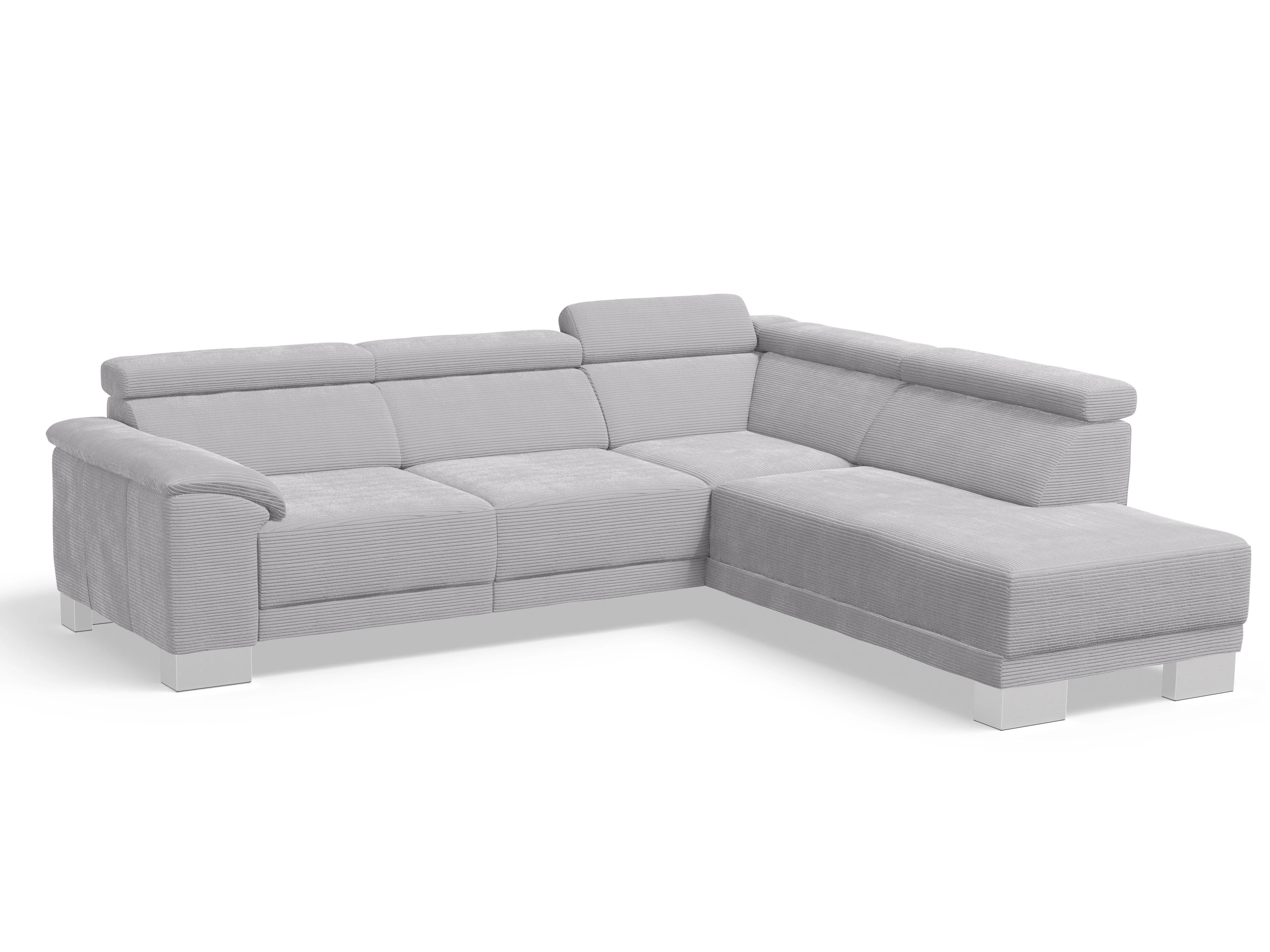 Ansicht des Produktes Antonio Ecksofa rechts Abschluss offen in Stoff Grau