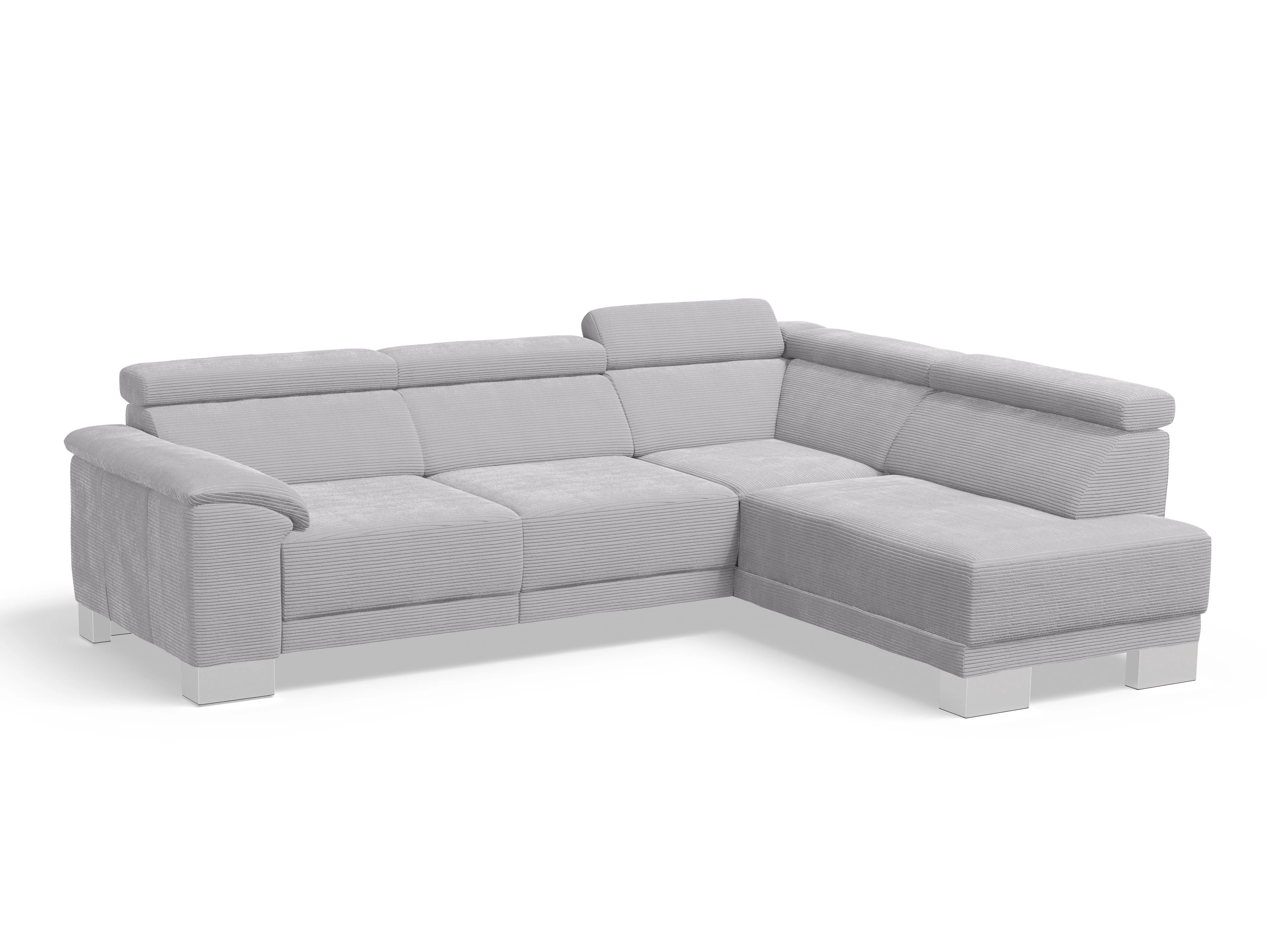 Ansicht des Produktes Antonio Ecksofa rechts Abschluss offen in Stoff Grau