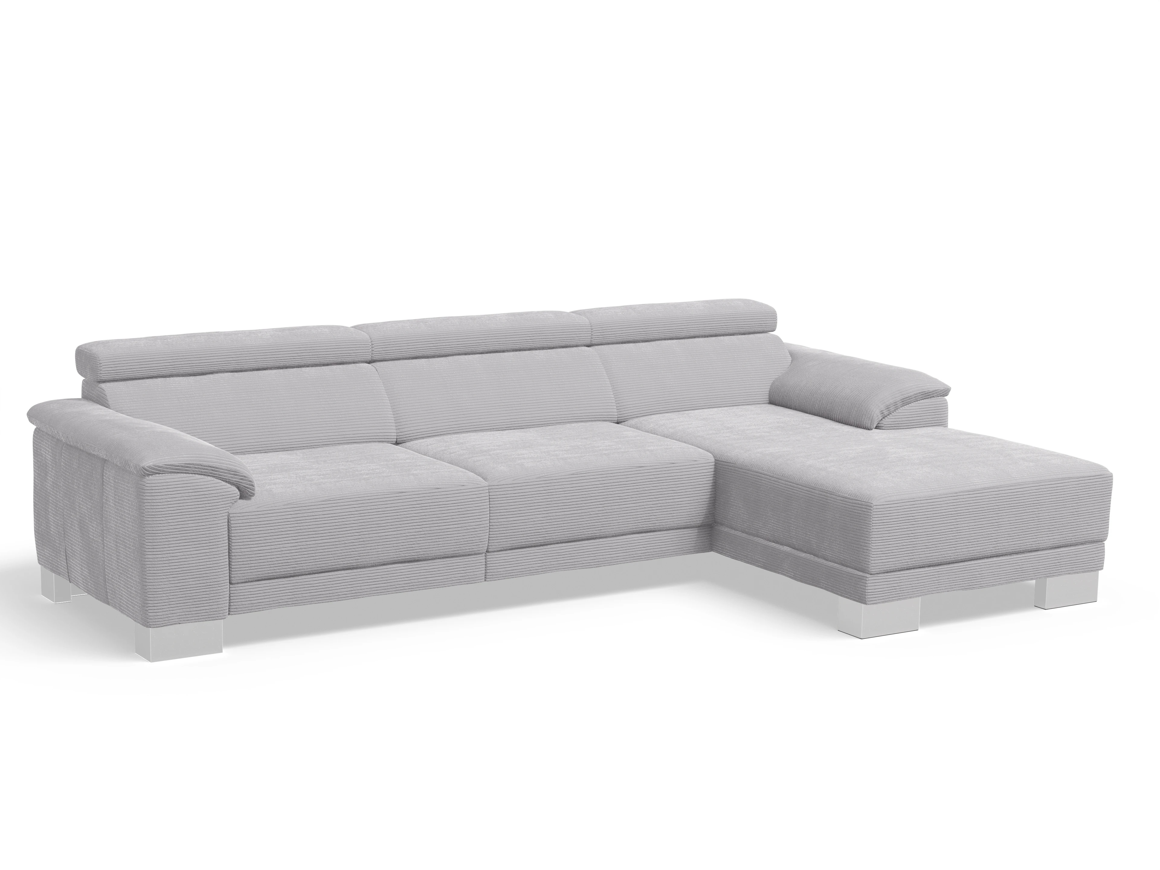 Antonio Ecksofa LO Large R Ansicht des Produktes Antonio Ecksofa rechts Abschluss offen in Stoff Grau