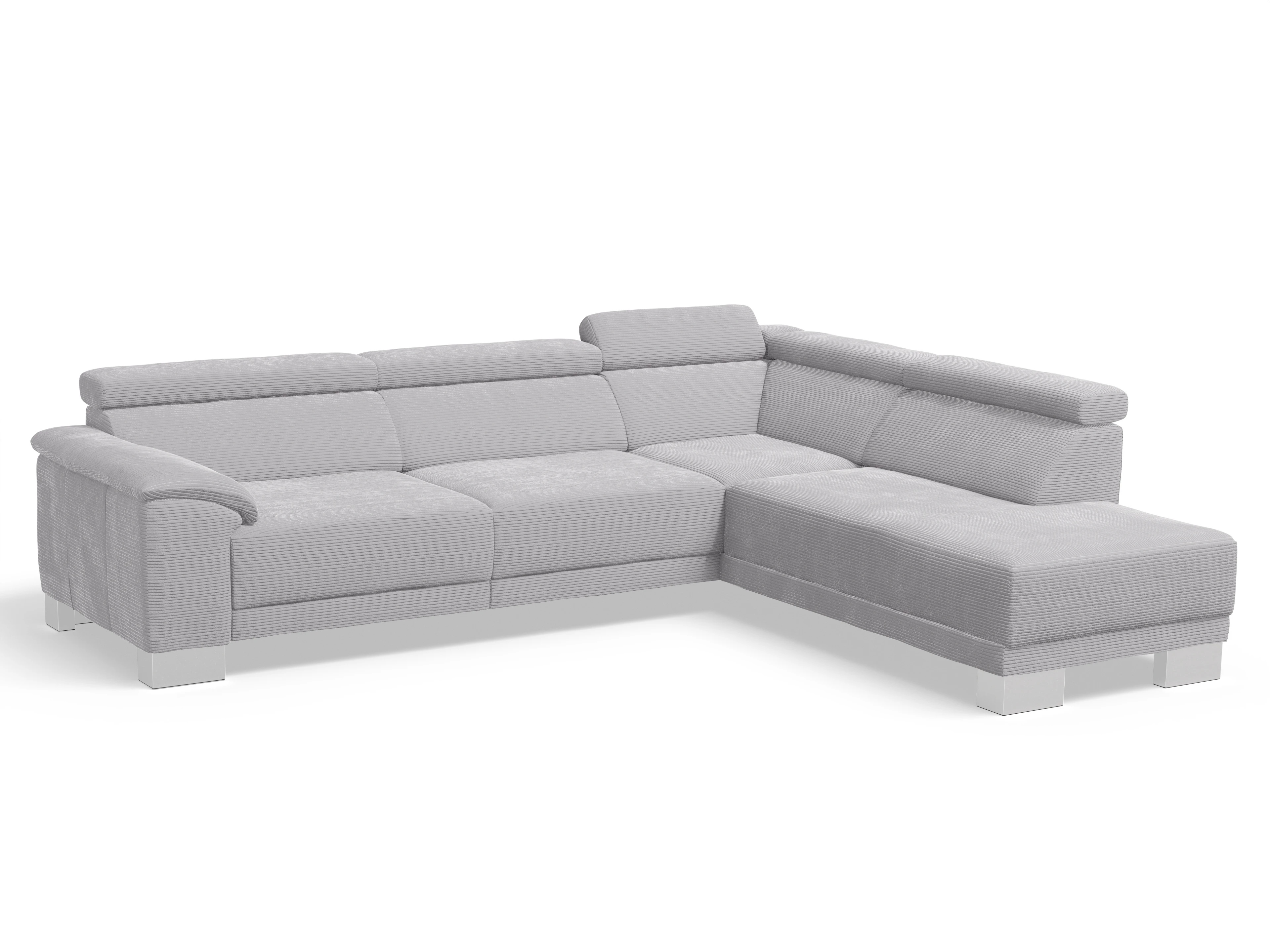 Ansicht des Produktes Antonio Ecksofa rechts Abschluss offen in Stoff Grau