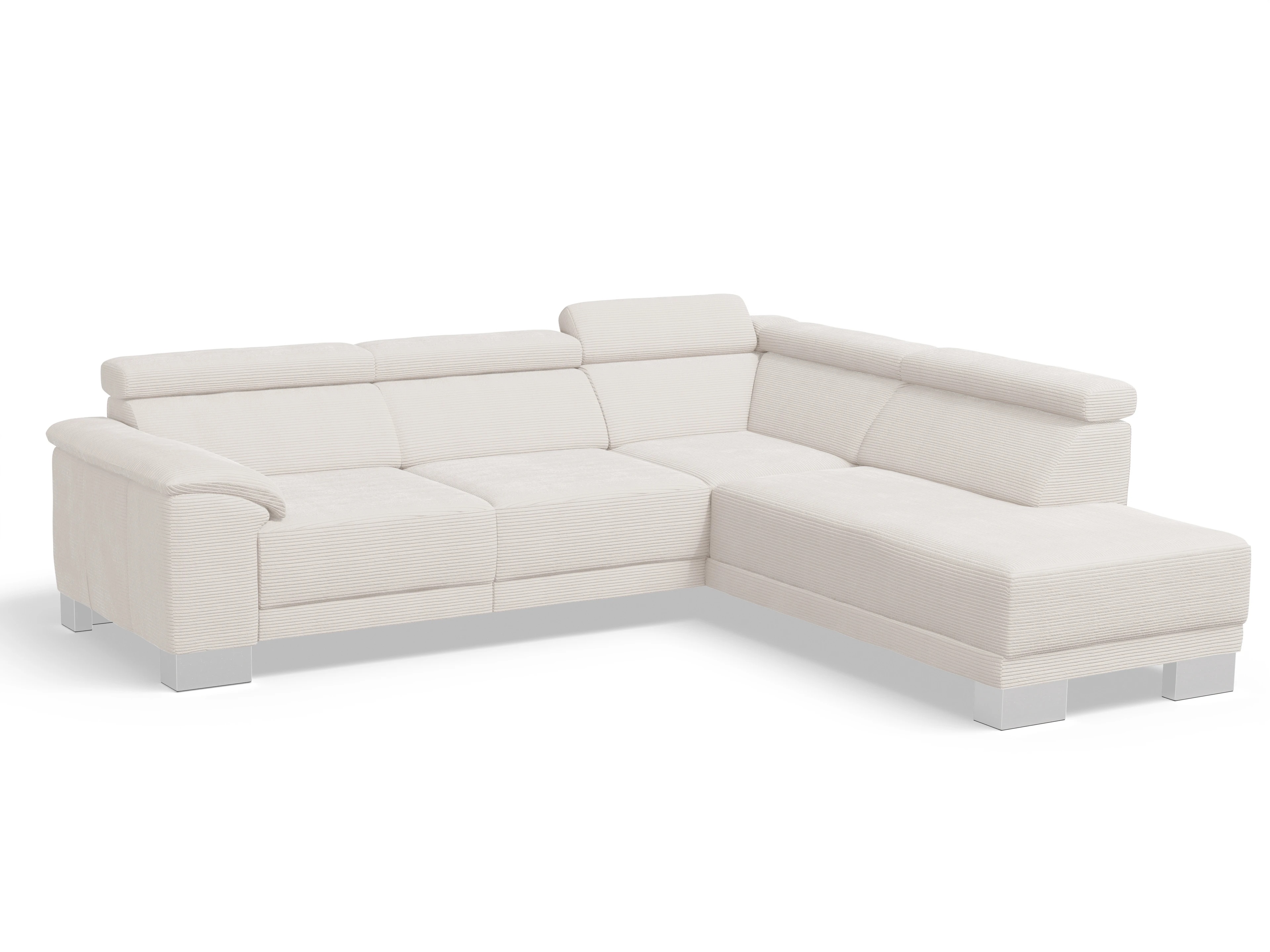 Ansicht des Produktes Antonio Ecksofa rechts Abschluss offen in Stoff Weiss