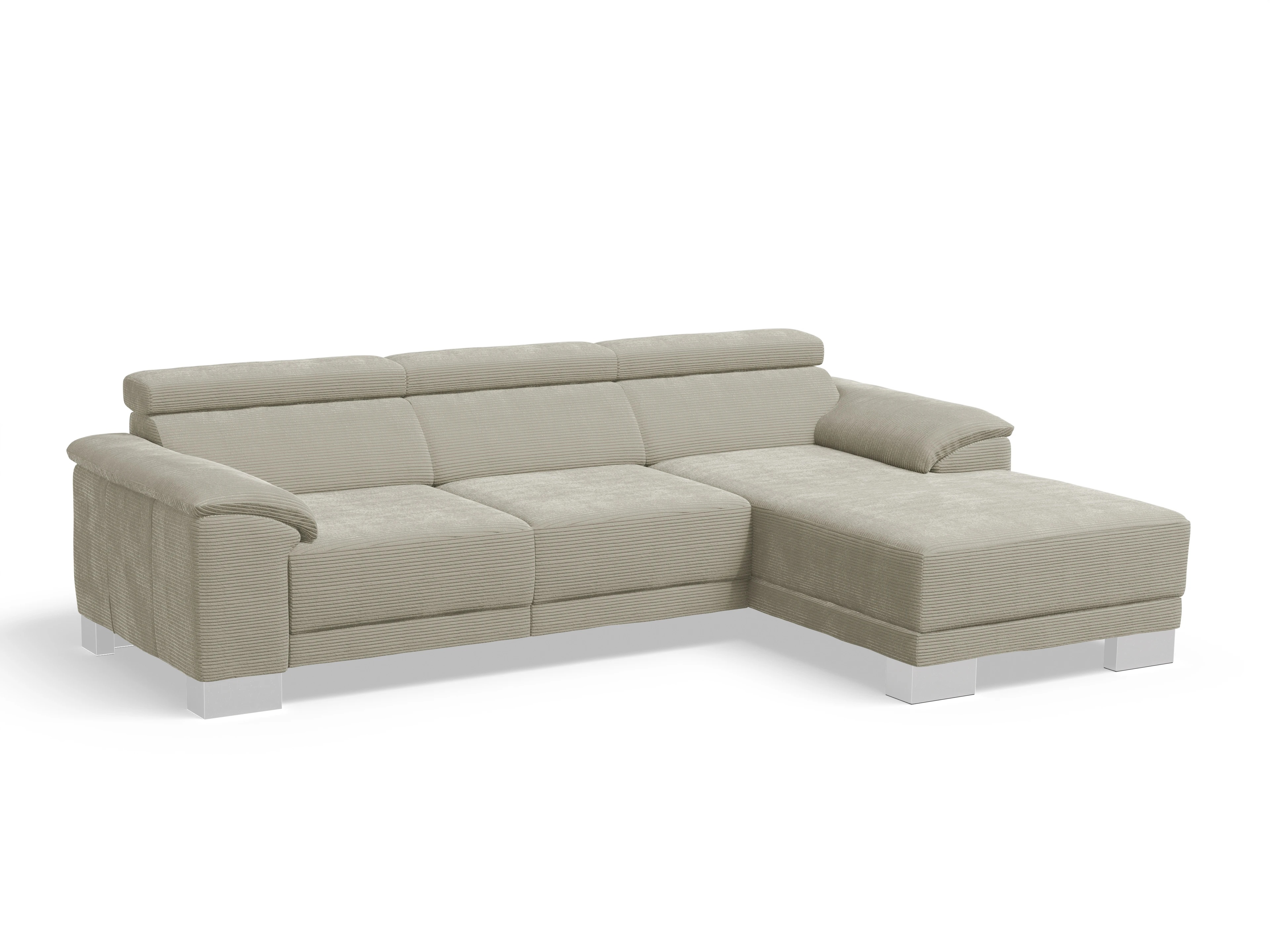 Antonio Ecksofa LO Medium R Ansicht des Produktes Antonio in Stoff Grau