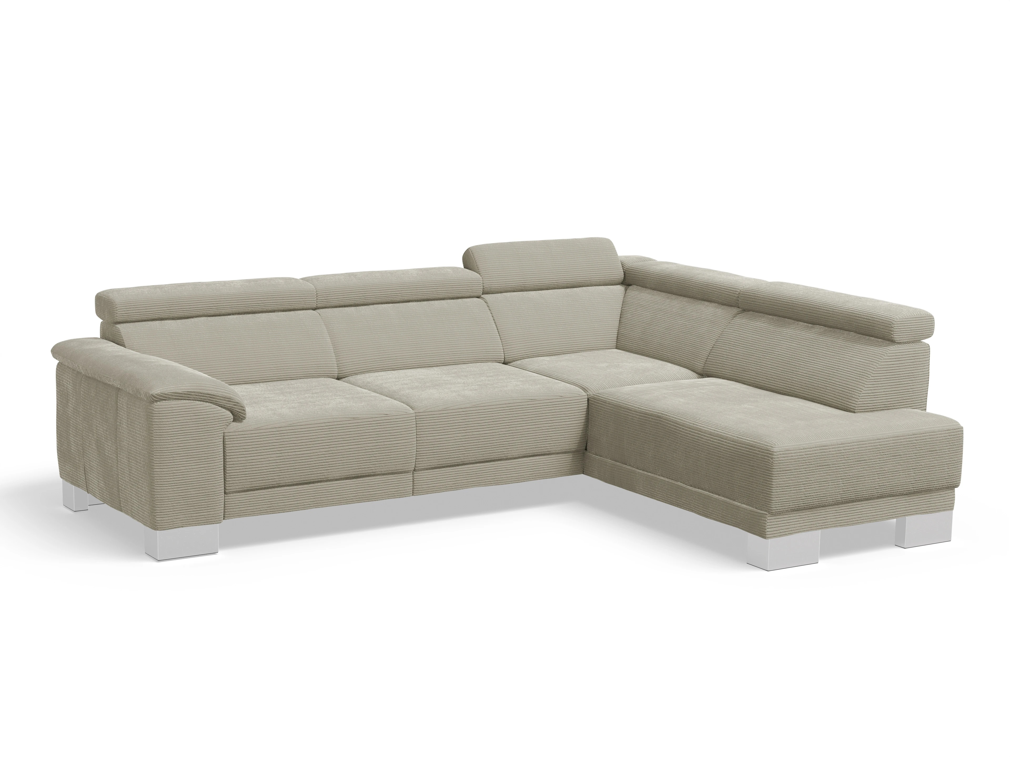 Ansicht des Produktes Antonio Ecksofa rechts Abschluss offen in Stoff Grau