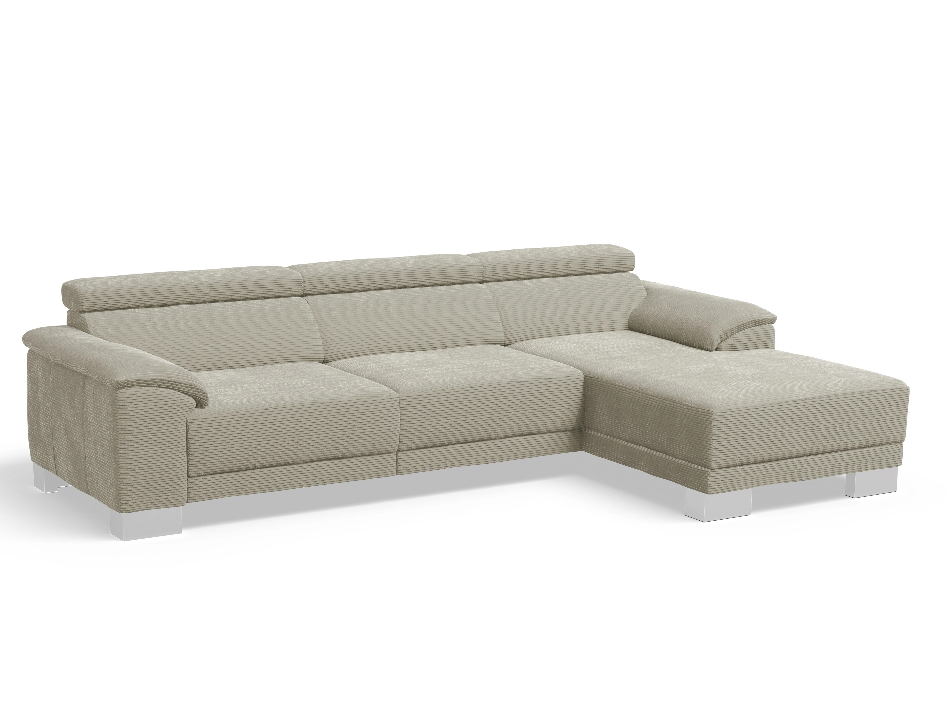 Ansicht des Produktes Antonio Ecksofa rechts Abschluss offen in Stoff Grau