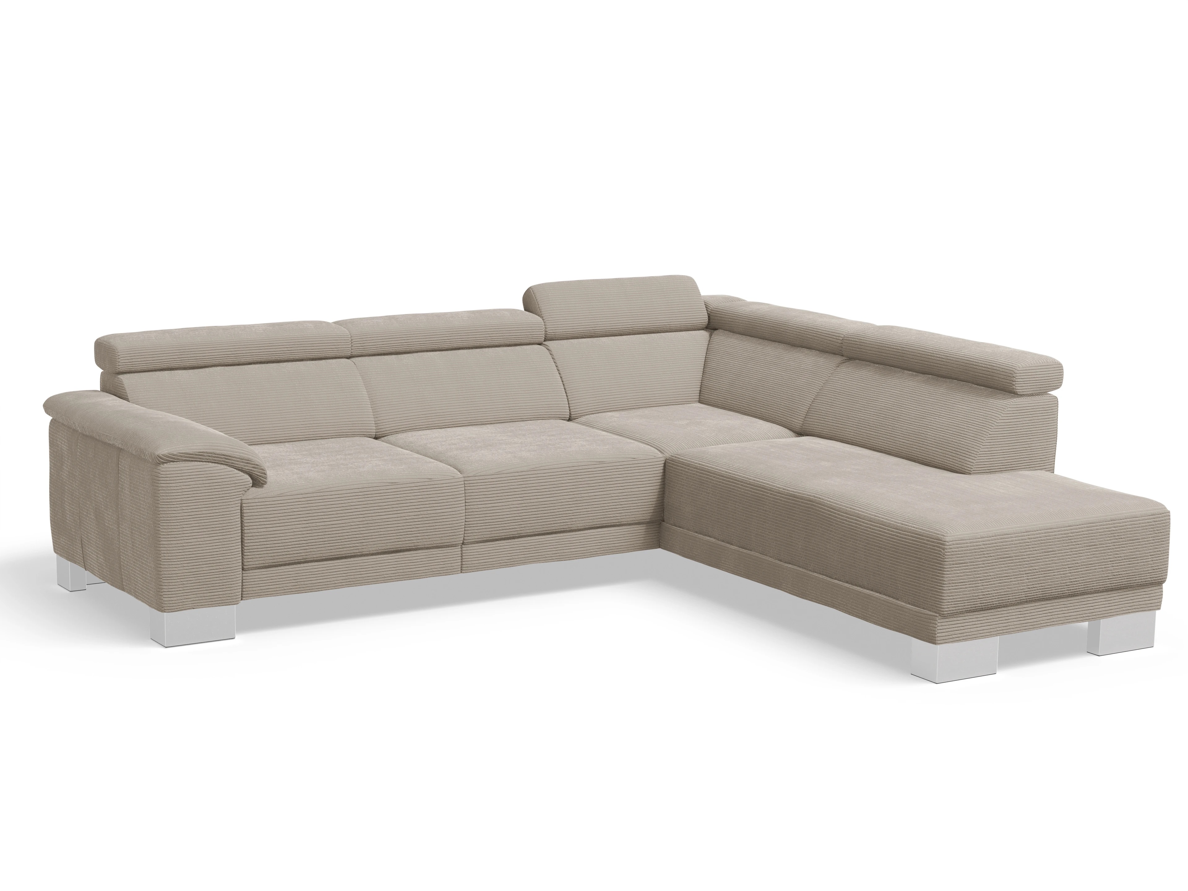 Ansicht des Produktes Antonio Ecksofa rechts Abschluss offen in Stoff Braun