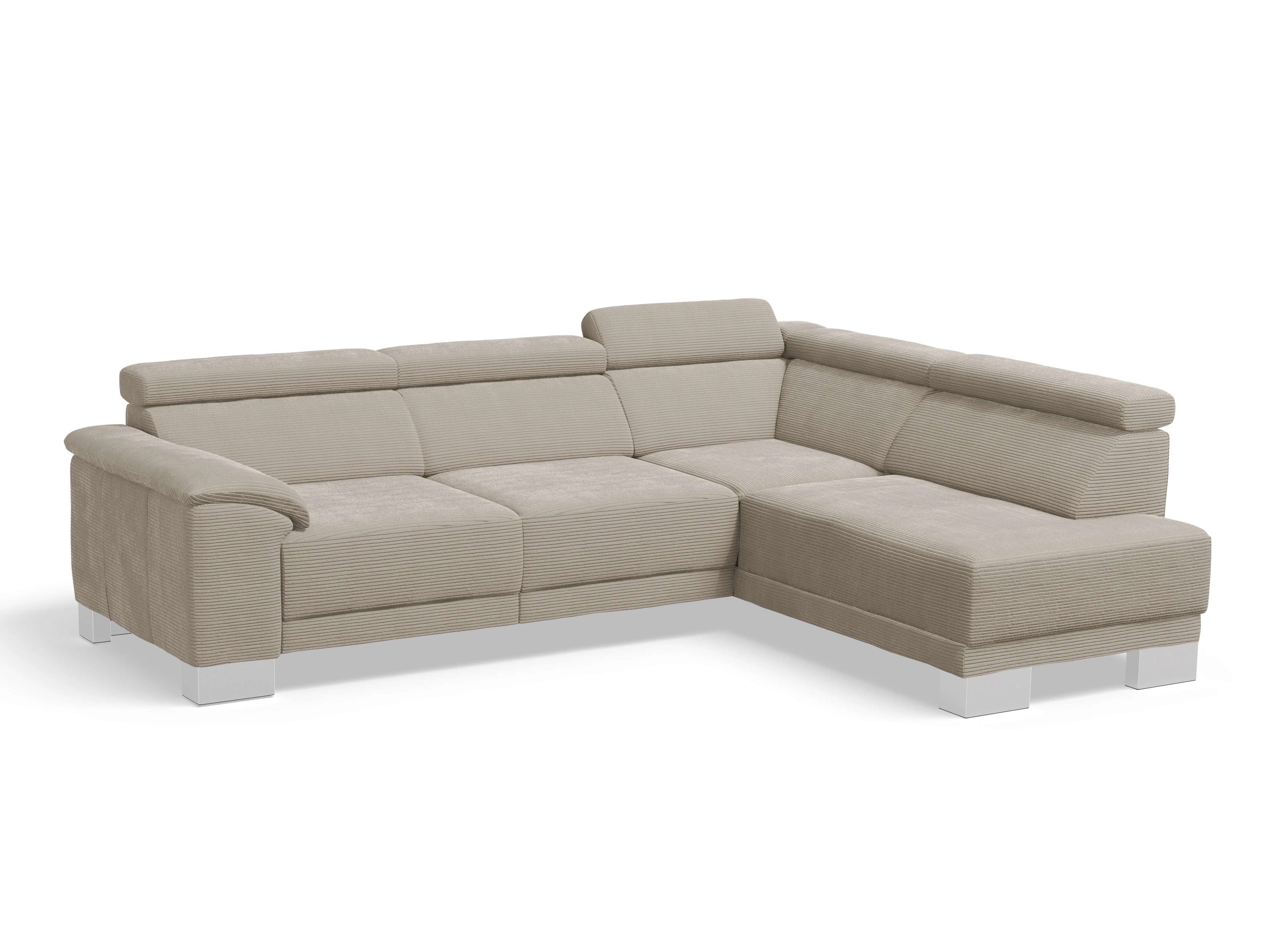 Ansicht des Produktes Antonio Ecksofa rechts Abschluss offen in Stoff Braun