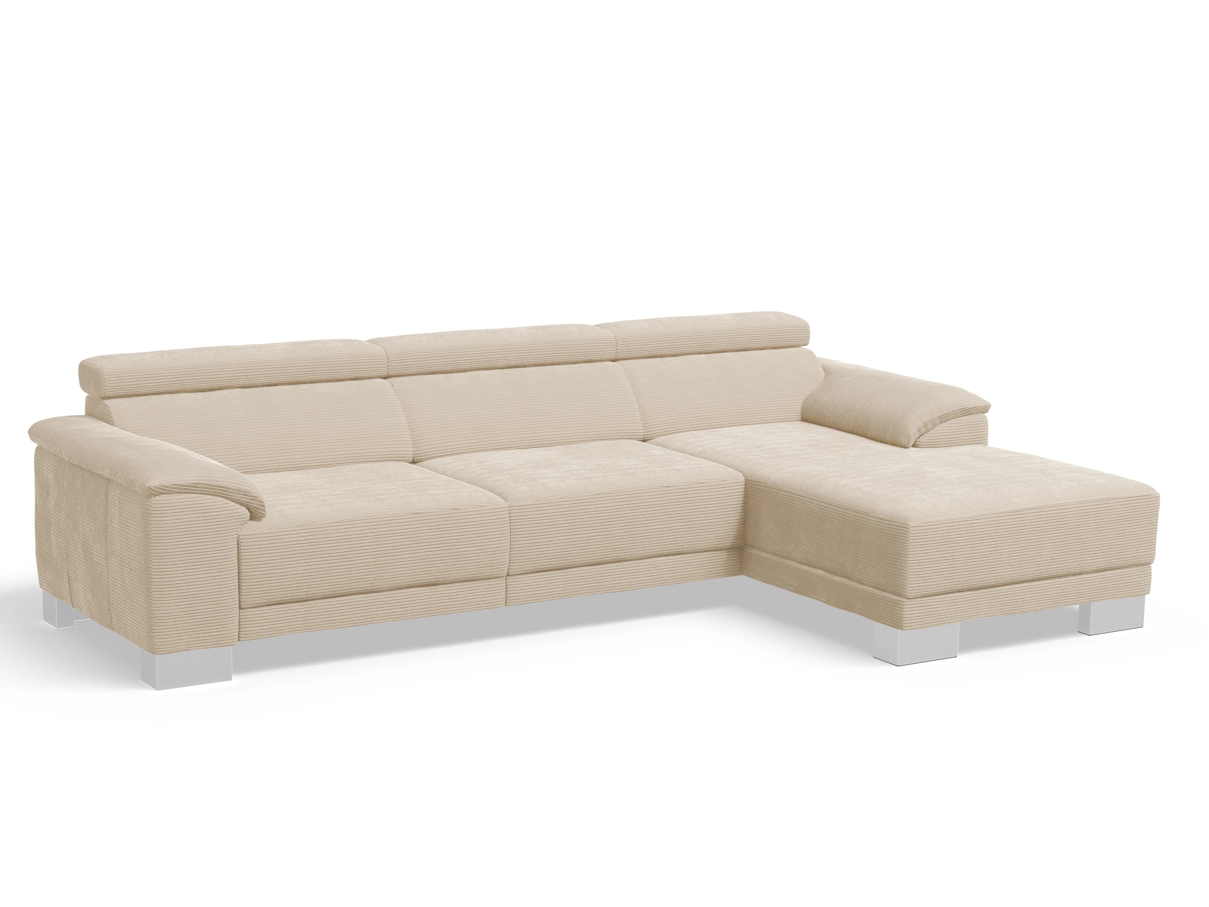 Ansicht des Produktes Antonio Ecksofa rechts Abschluss offen in Stoff Beige
