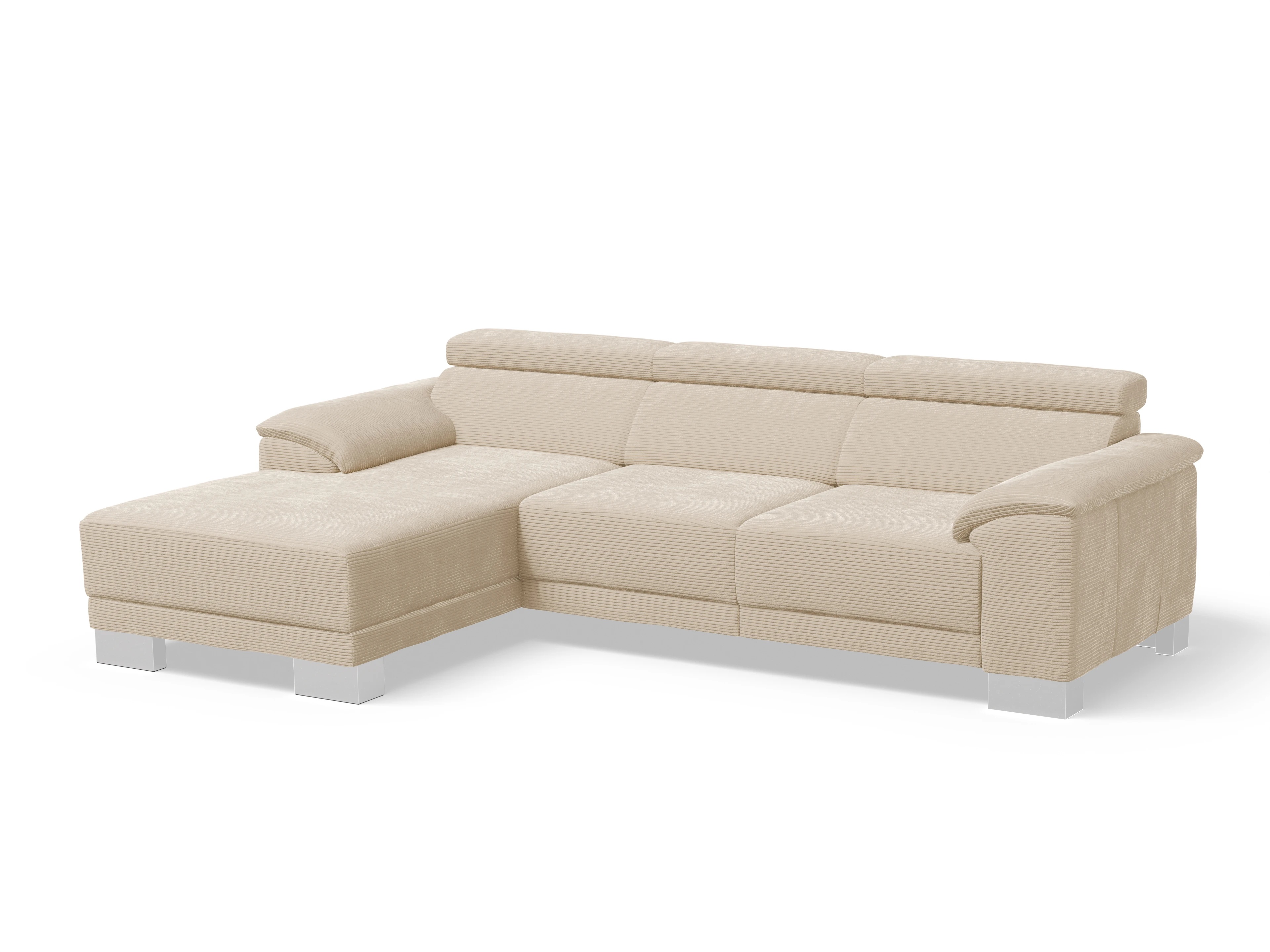 Ansicht des Produktes Antonio Ecksofa links Abschluss offen in Stoff Beige