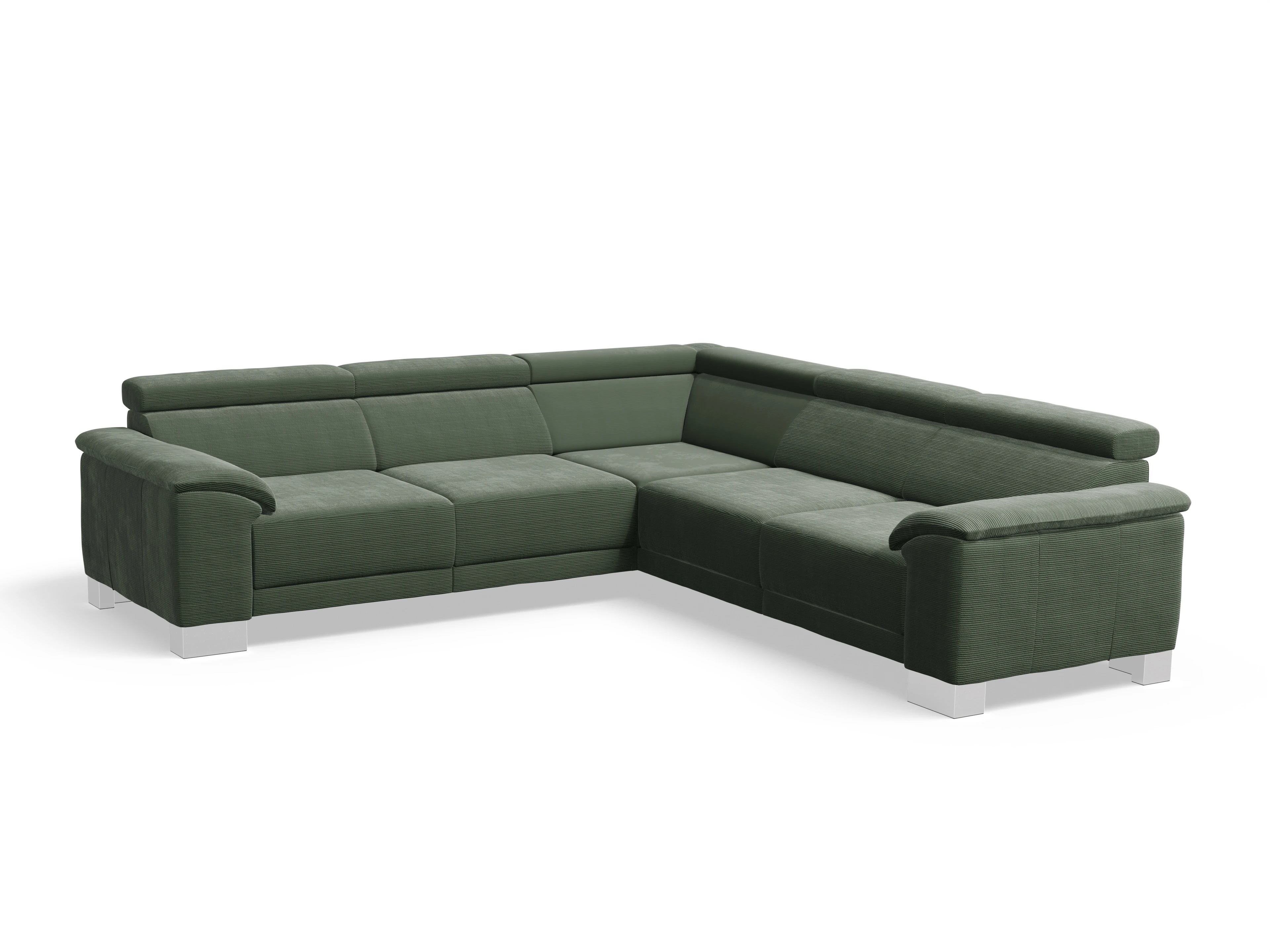 Ansicht des Produktes Antonio Ecksofa gleichschenklig in Stoff Grün