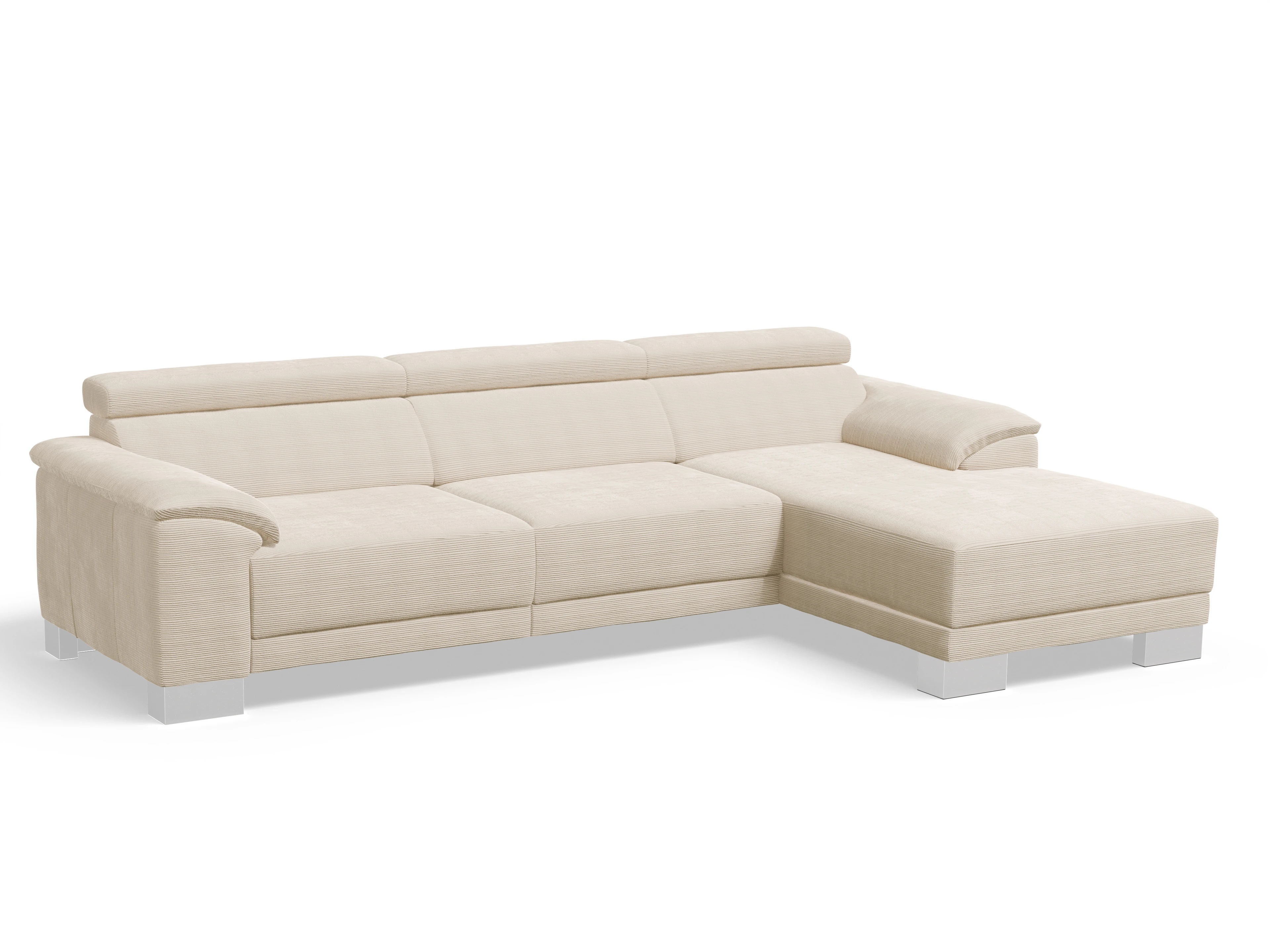 Ansicht des Produktes Antonio Ecksofa rechts Abschluss offen in Stoff Weiss