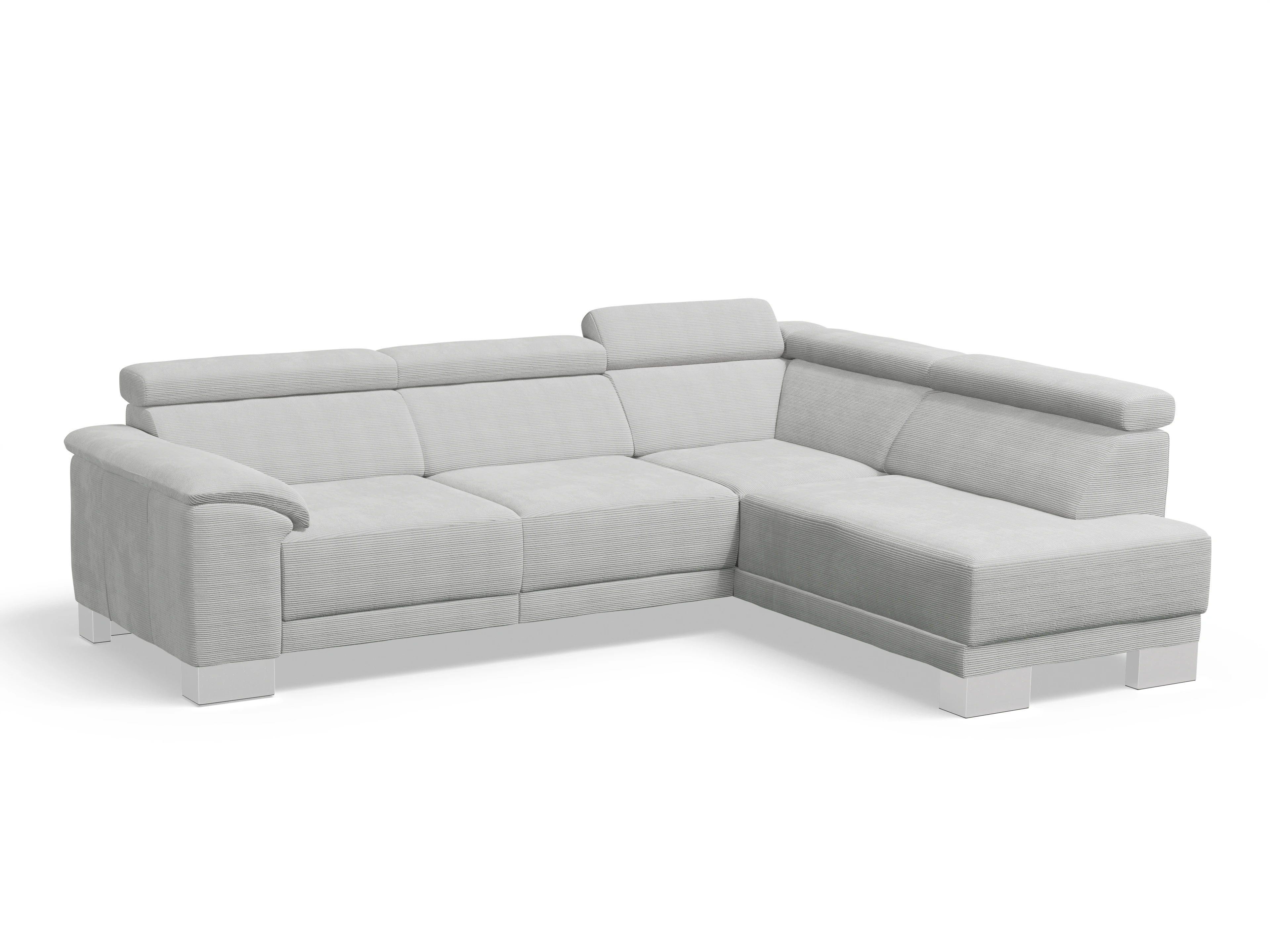 Ansicht des Produktes Antonio Ecksofa rechts Abschluss offen in Stoff Grau
