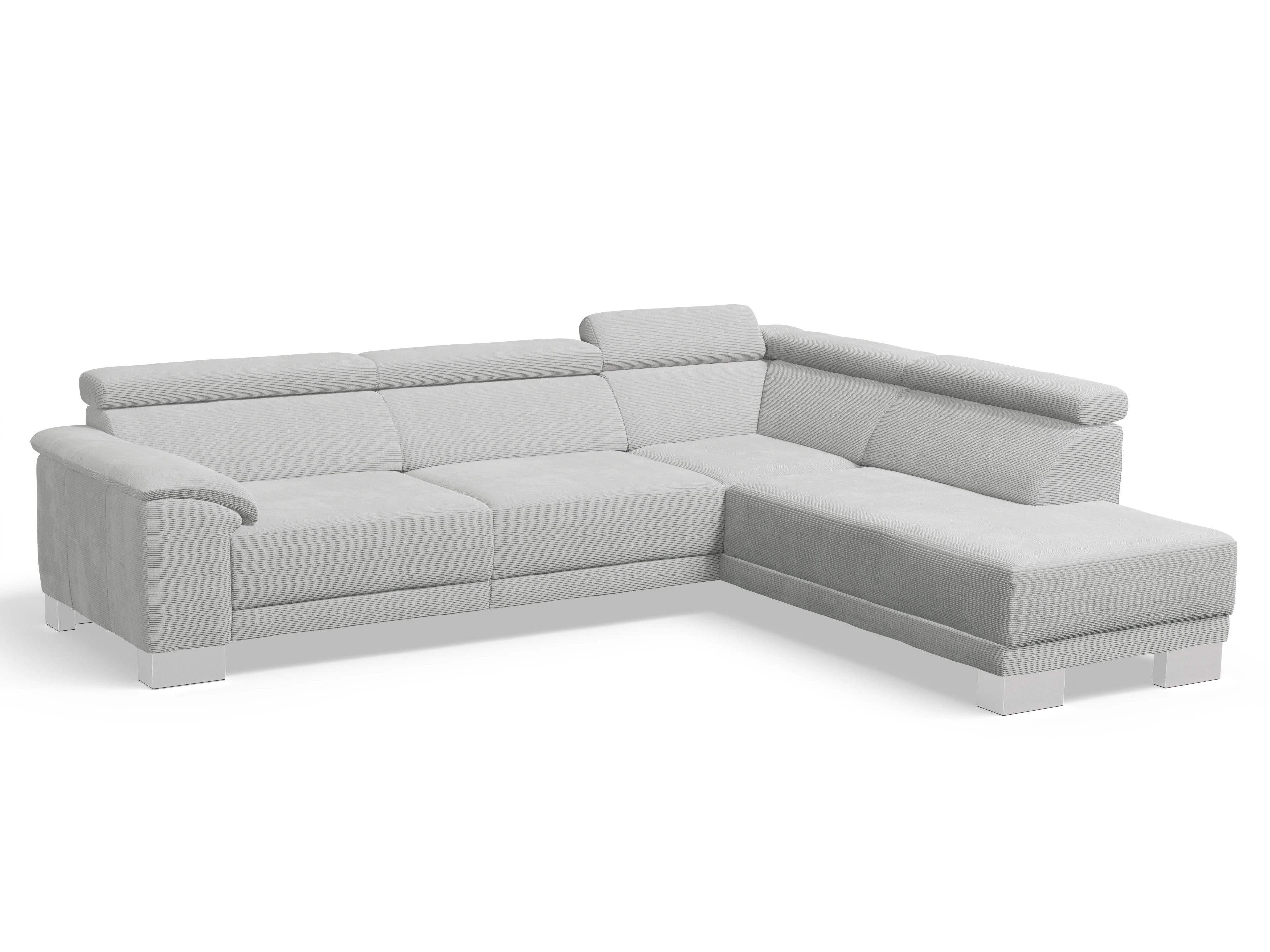 Ansicht des Produktes Antonio Ecksofa rechts Abschluss offen in Stoff Grau