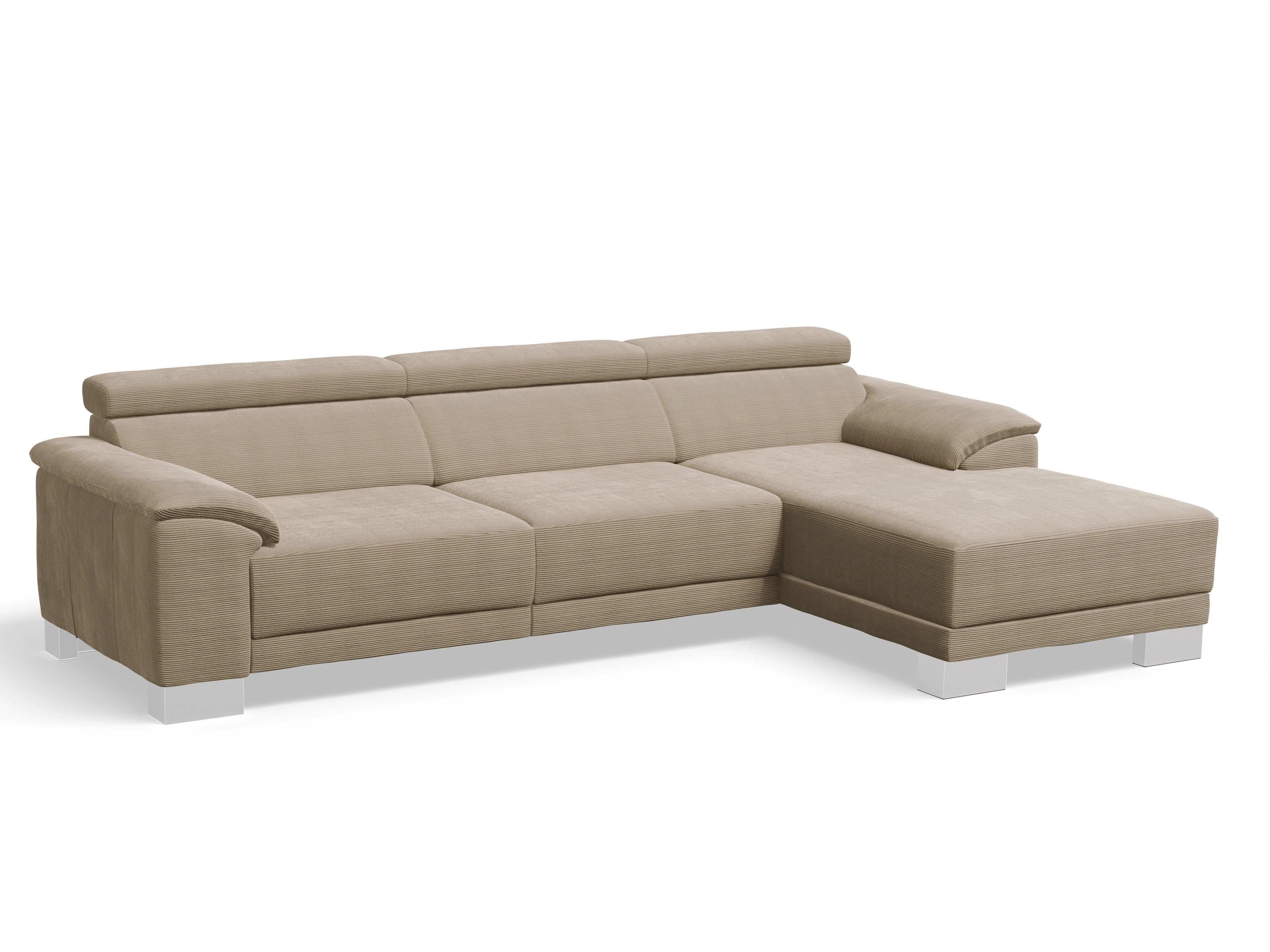 Antonio Ecksofa LO Large R Ansicht des Produktes Antonio Ecksofa rechts Abschluss offen in Stoff Braun