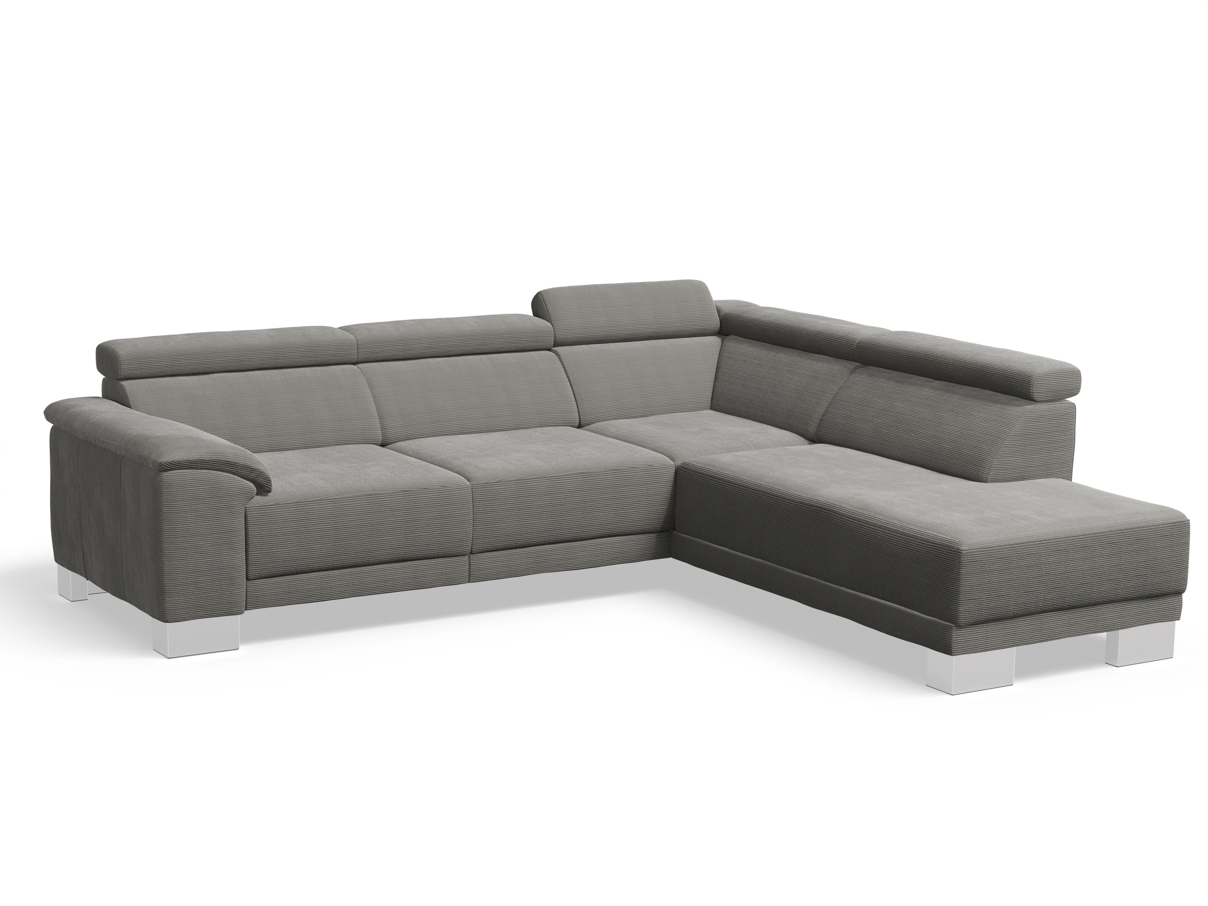 Ansicht des Produktes Antonio Ecksofa rechts Abschluss offen in Stoff Grau