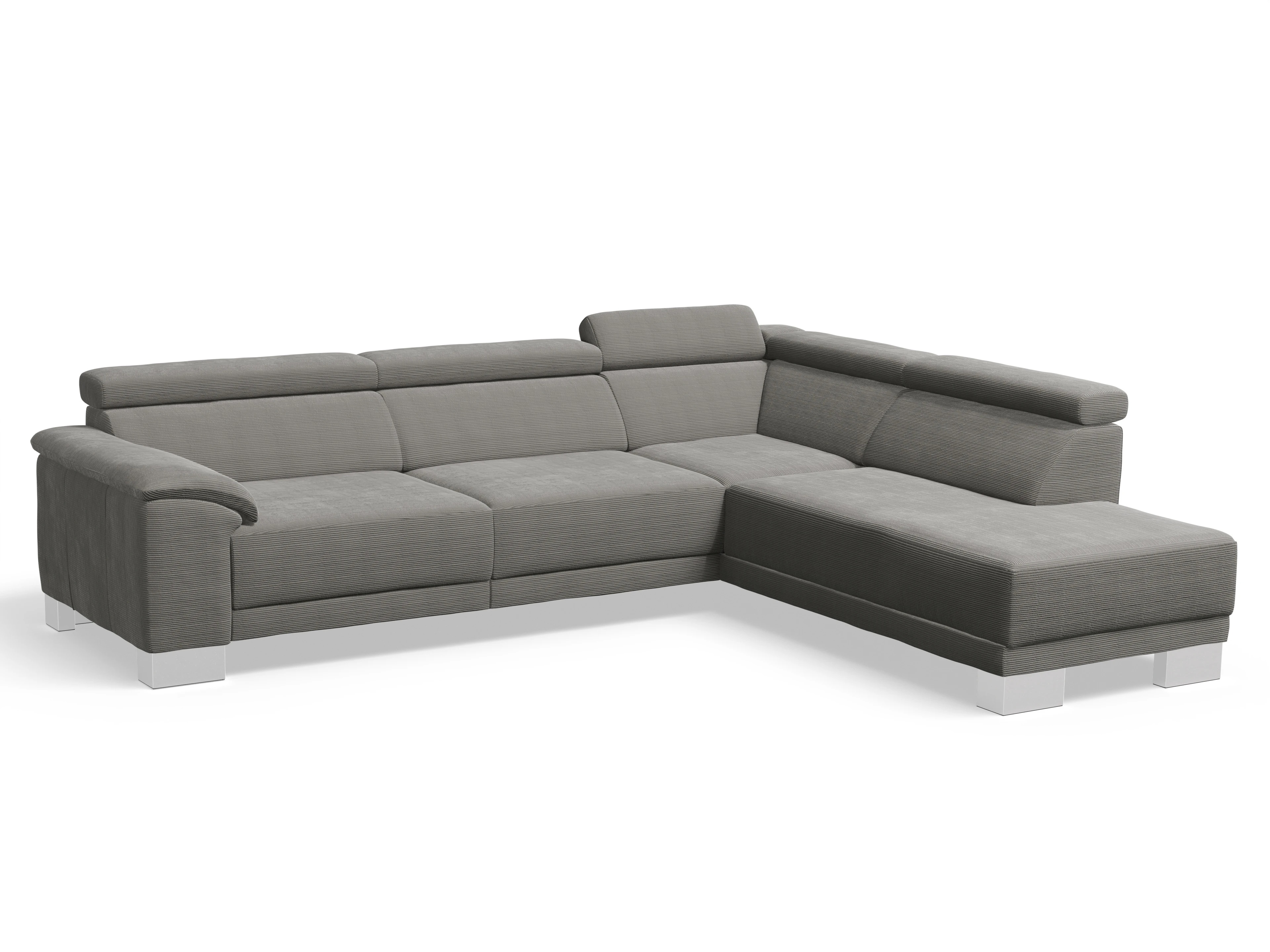 Ansicht des Produktes Antonio Ecksofa rechts Abschluss offen in Stoff Grau