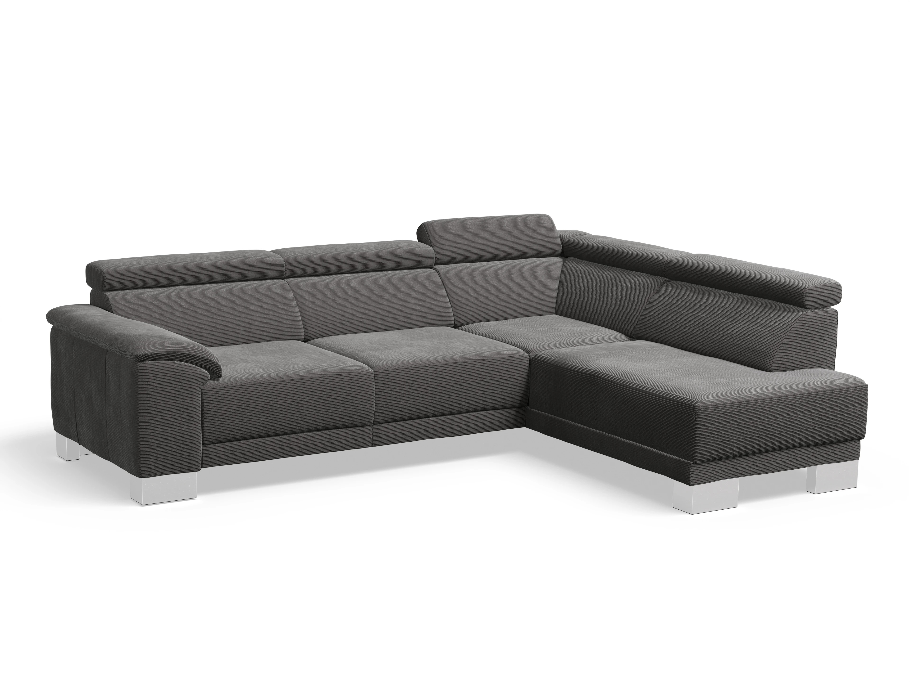 Ansicht des Produktes Antonio Ecksofa rechts Abschluss offen in Stoff Grau