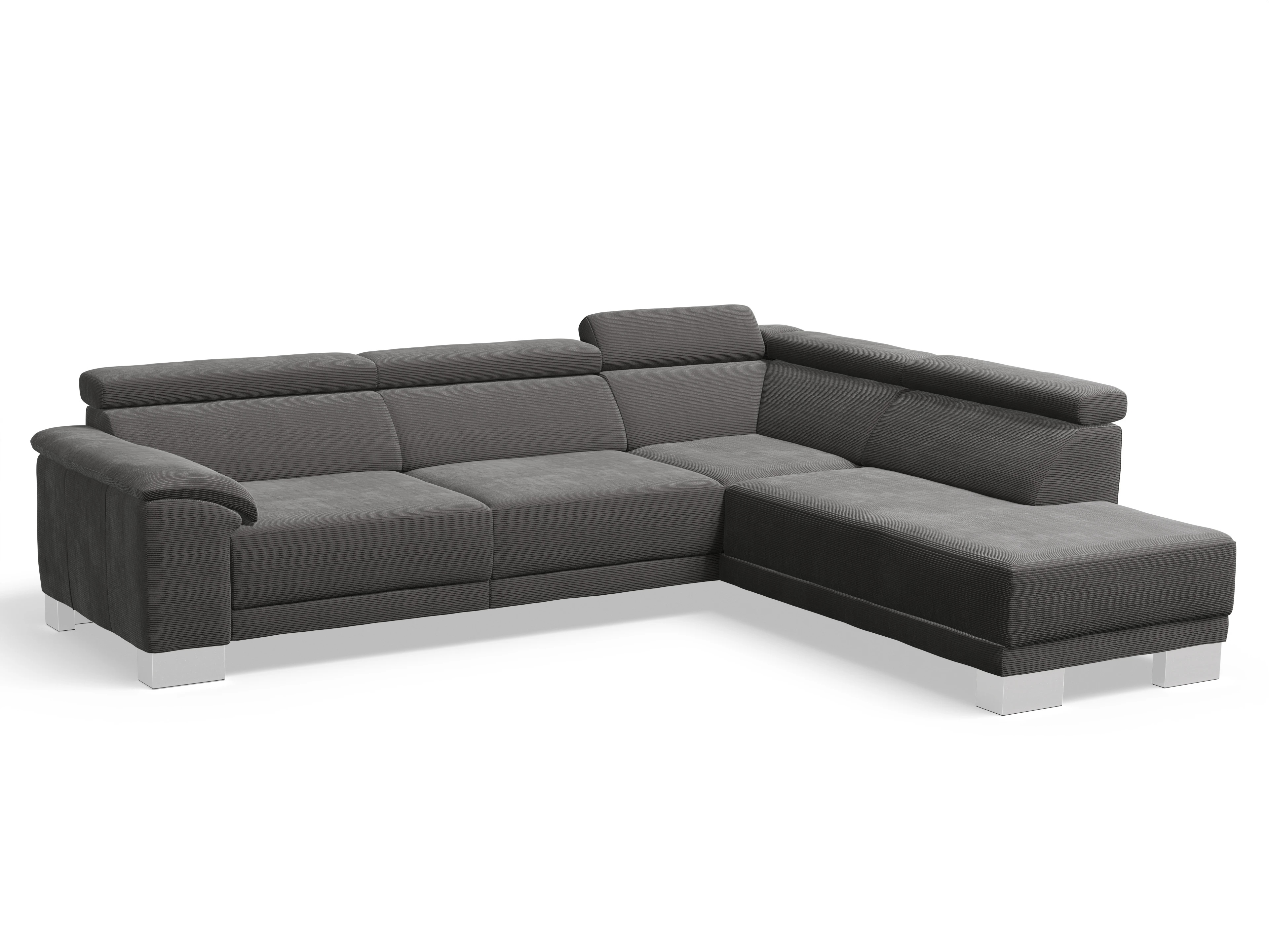 Ansicht des Produktes Antonio Ecksofa rechts Abschluss offen in Stoff Grau