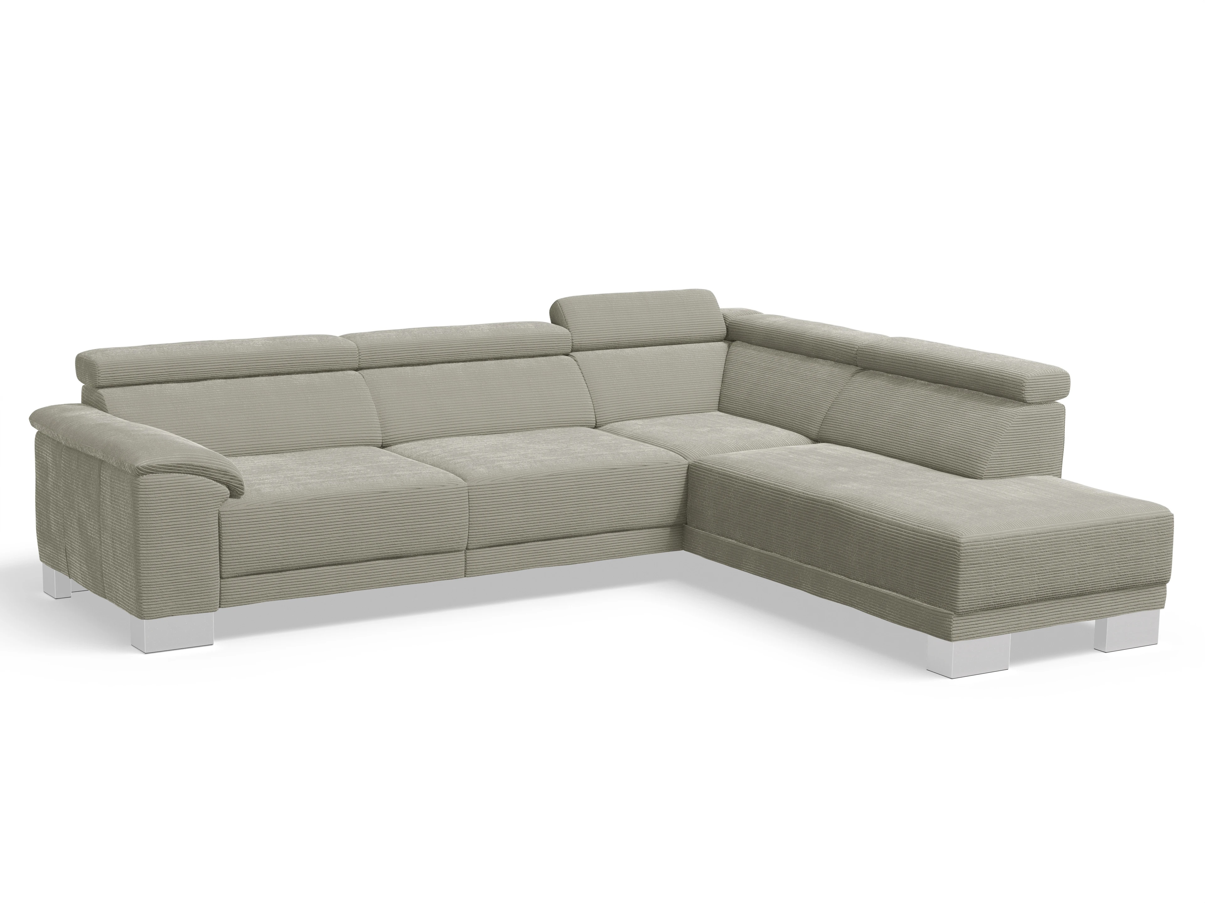 Antonio Ecksofa UM Large Plus R Ansicht des Produktes Antonio Ecksofa rechts Abschluss offen in Stoff Braun
