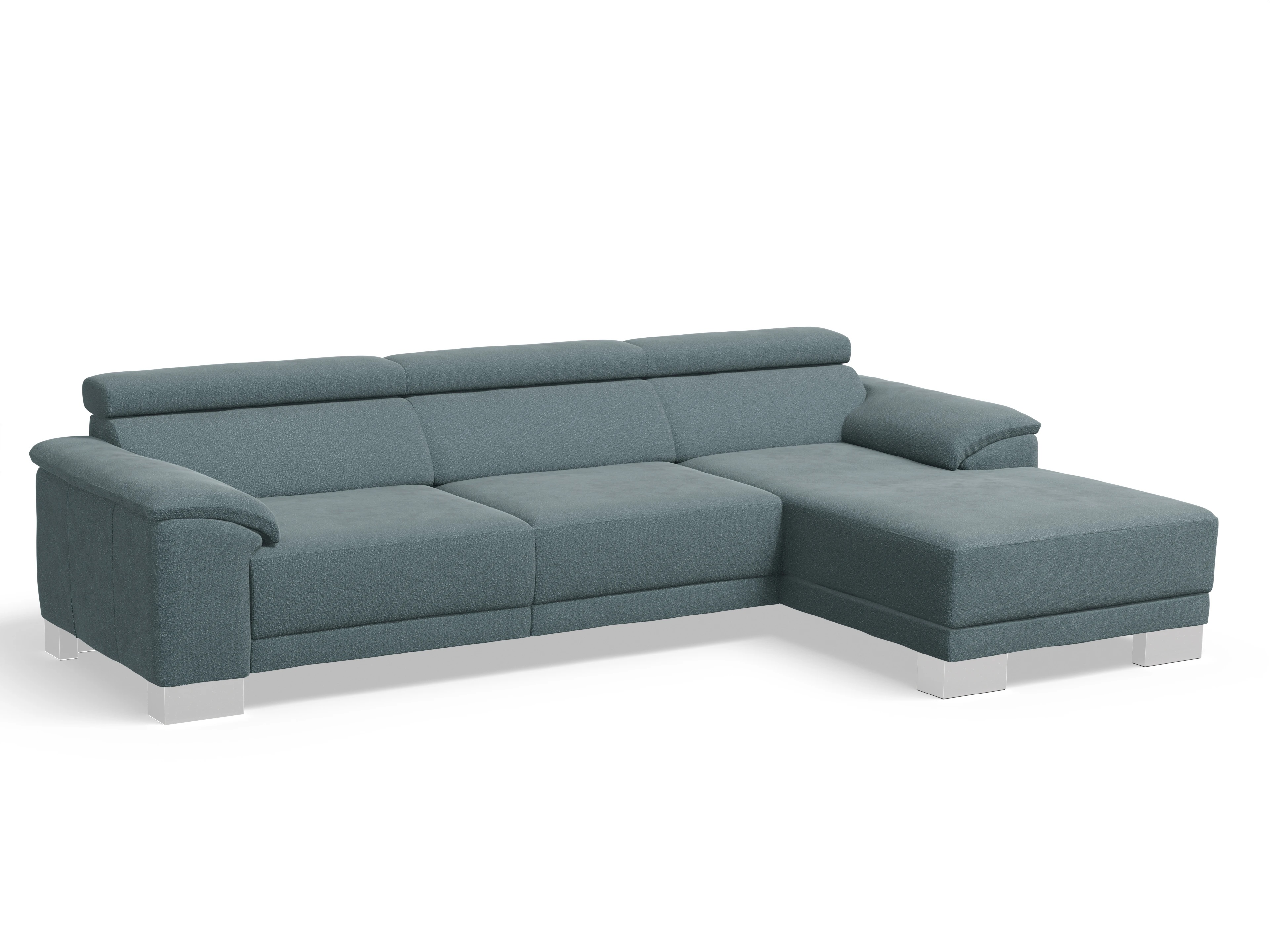 Antonio Ecksofa LO Large R Ansicht des Produktes Antonio Ecksofa rechts Abschluss offen in Stoff Grün