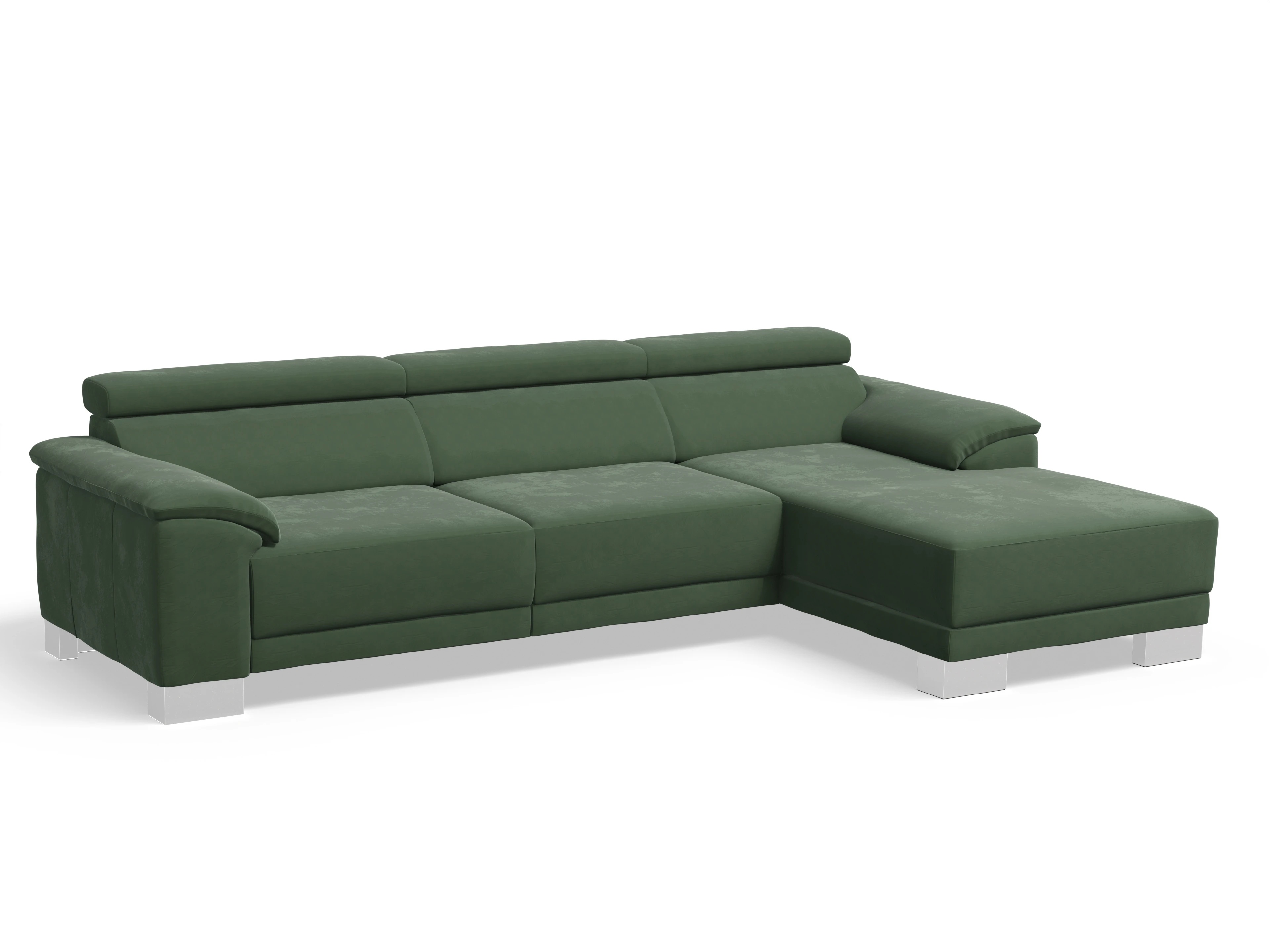 Antonio Ecksofa LO Large R Ansicht des Produktes Antonio Ecksofa rechts Abschluss offen in Stoff Grün