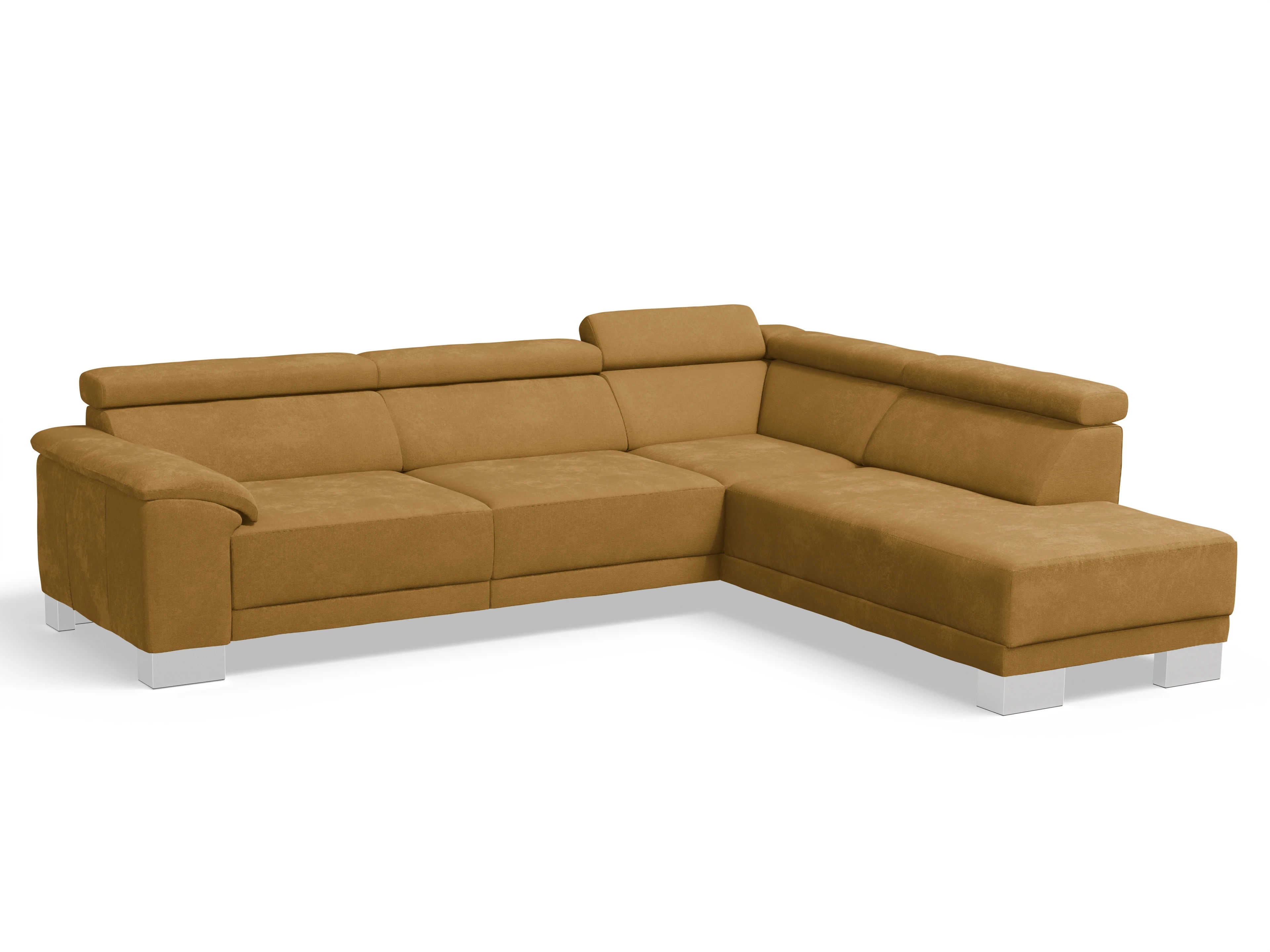 Antonio Ecksofa UM Large Plus R Ansicht des Produktes Antonio Ecksofa rechts Abschluss offen in Stoff Braun